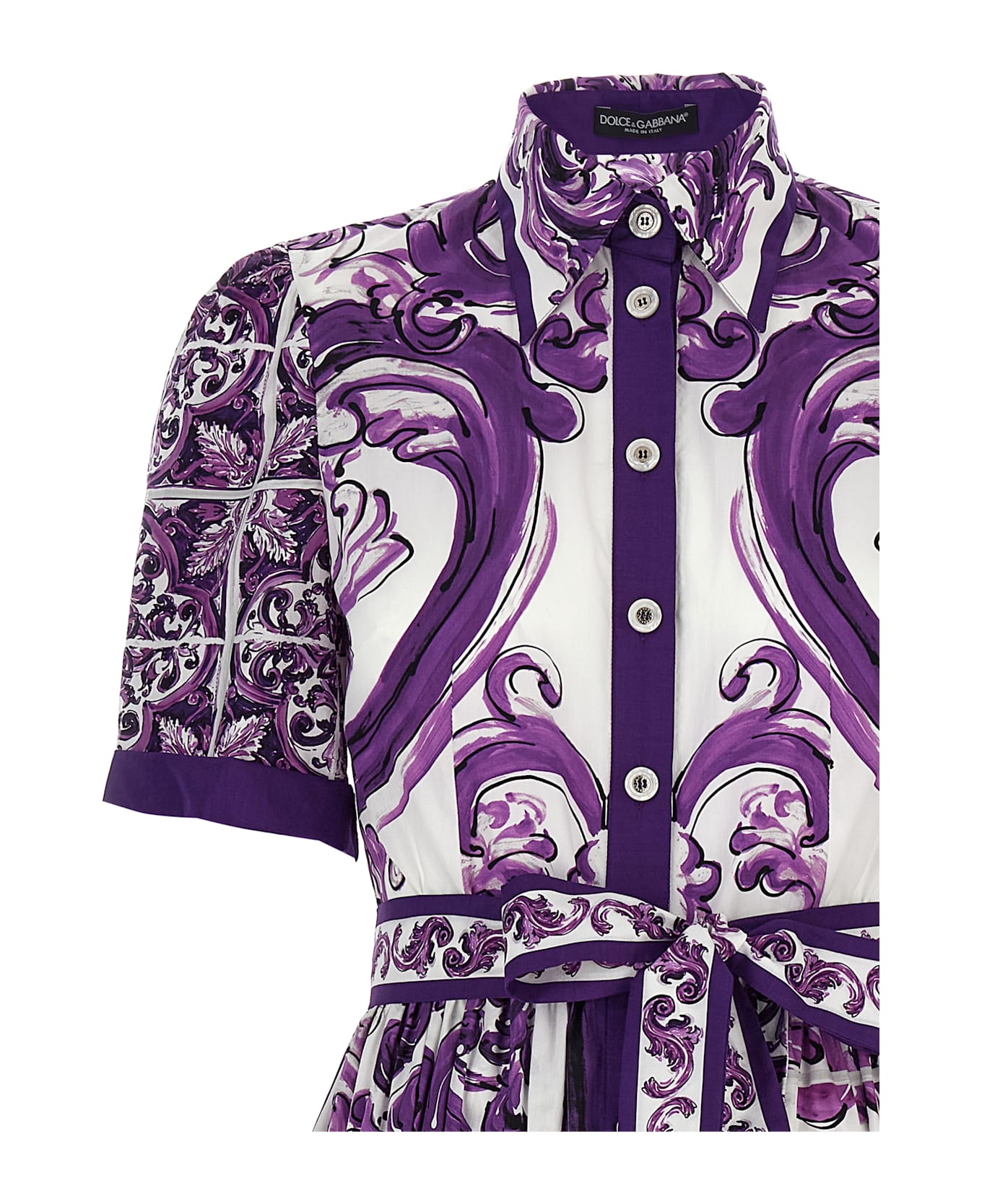ワンピース Dolce & Gabbana 'Maiolica' print chemisier dress Dolce & Gabbana 'maiolica' Print Chemisier Dress | italist