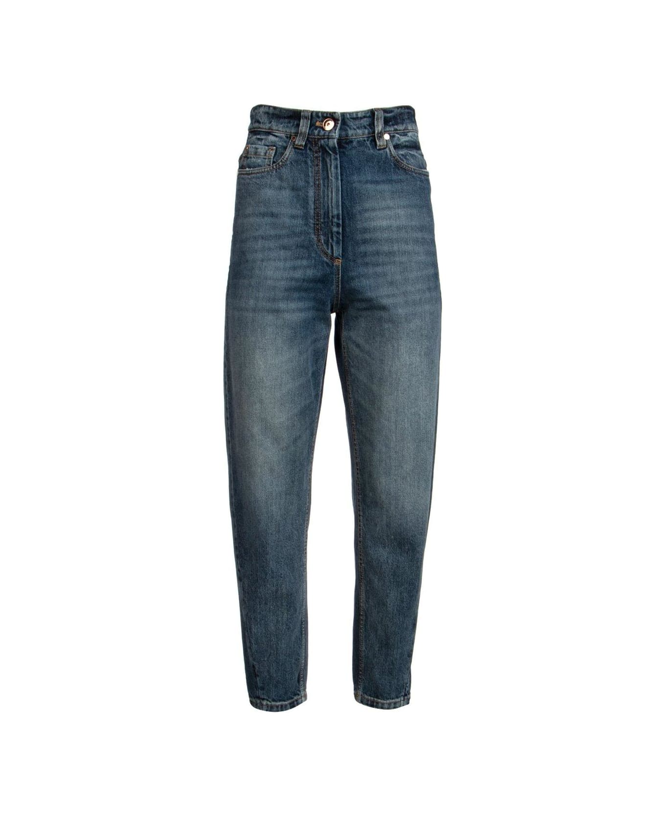 Brunello Cucinelli High-waist Tapered Jeans - Blue デニム