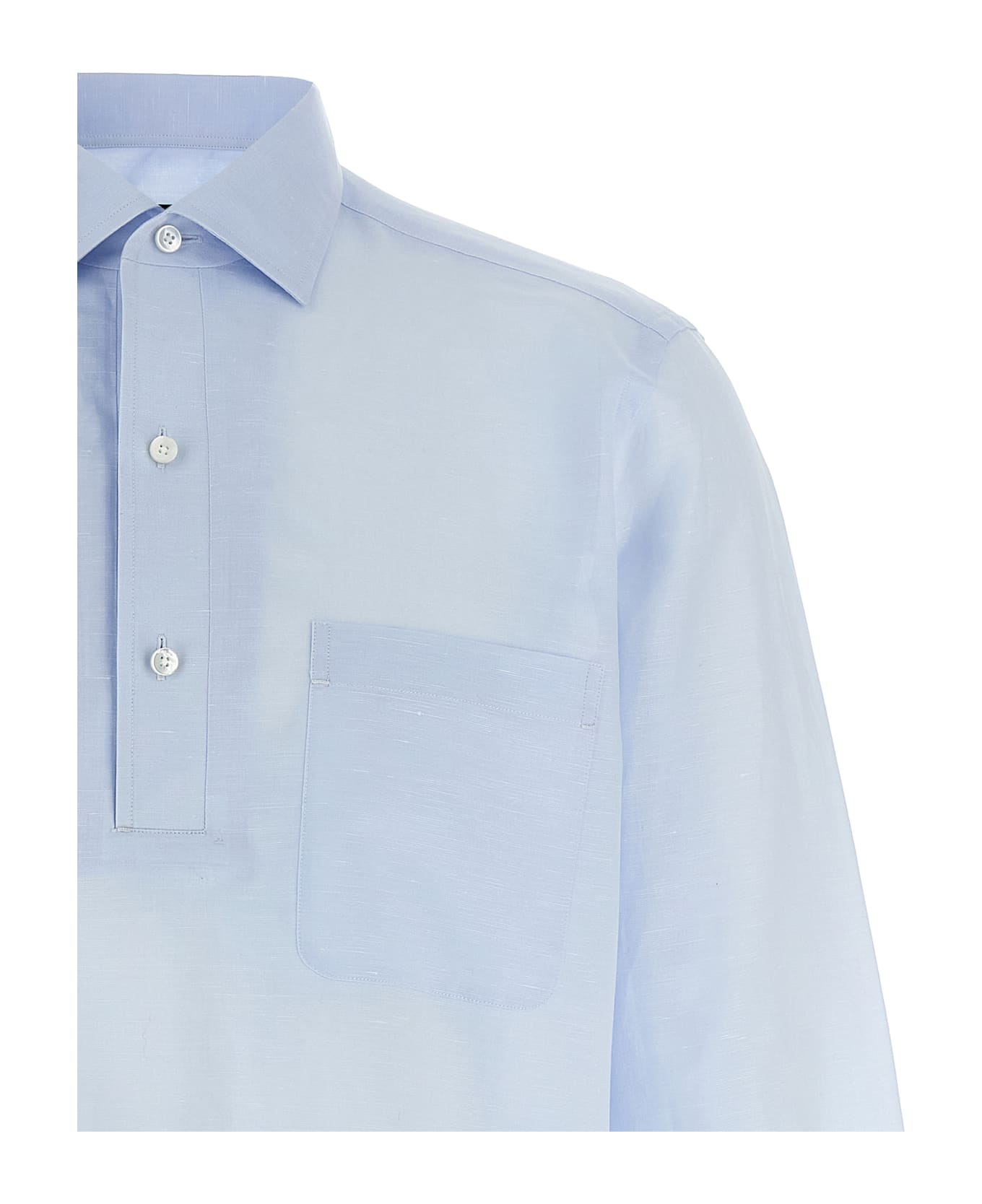 Zegna 3 Buttons Shirt - Light Blue