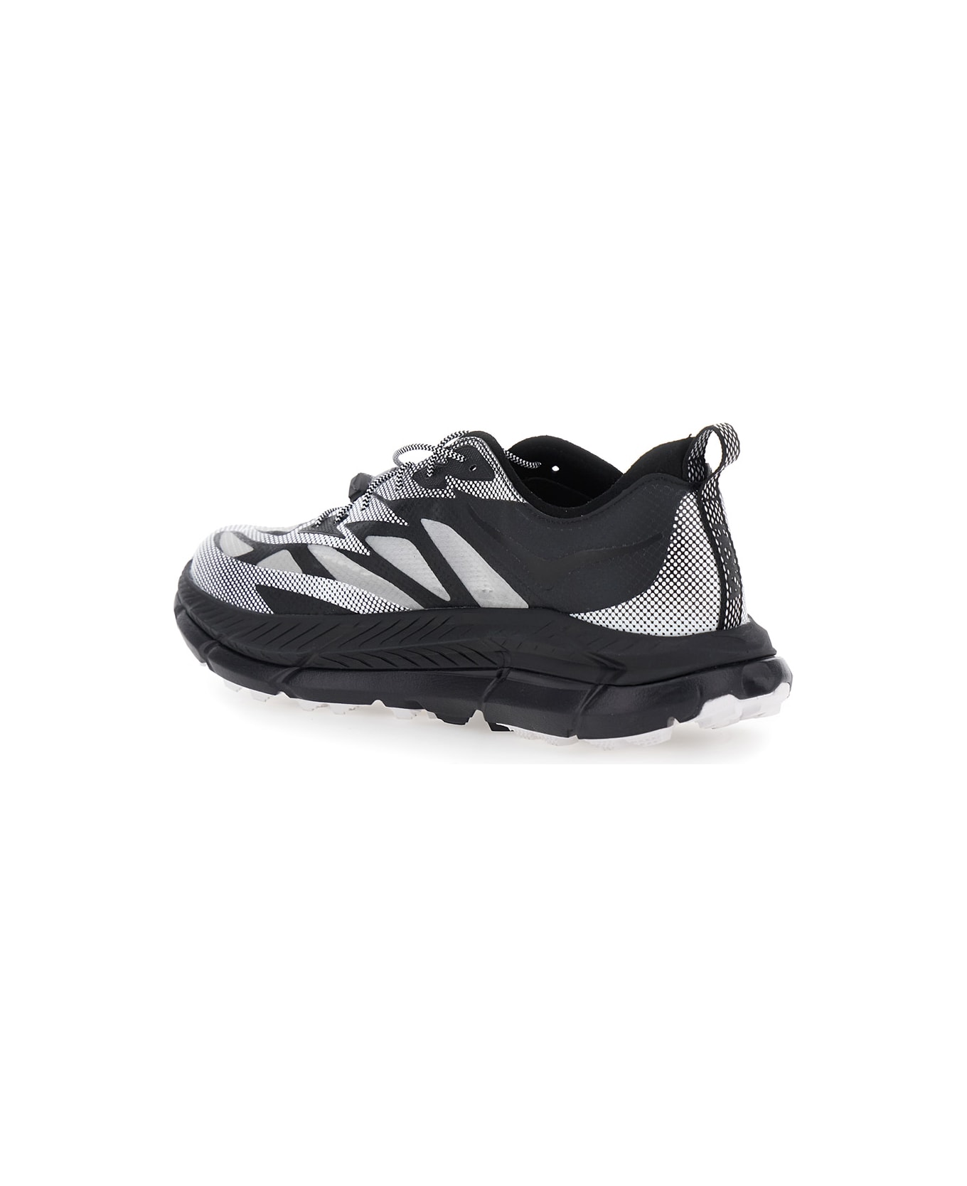 Hoka 'mafate Speed 4 Lite' Black Low Top Sneakers With Mesh Panels In Tech Fabric Unisex - Grey