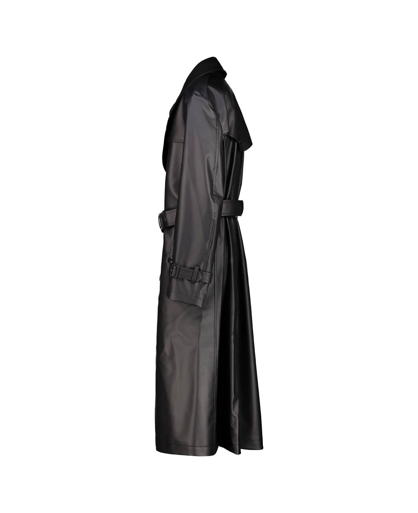 Junya Watanabe Trench Coat In Syntetic Leather - Black