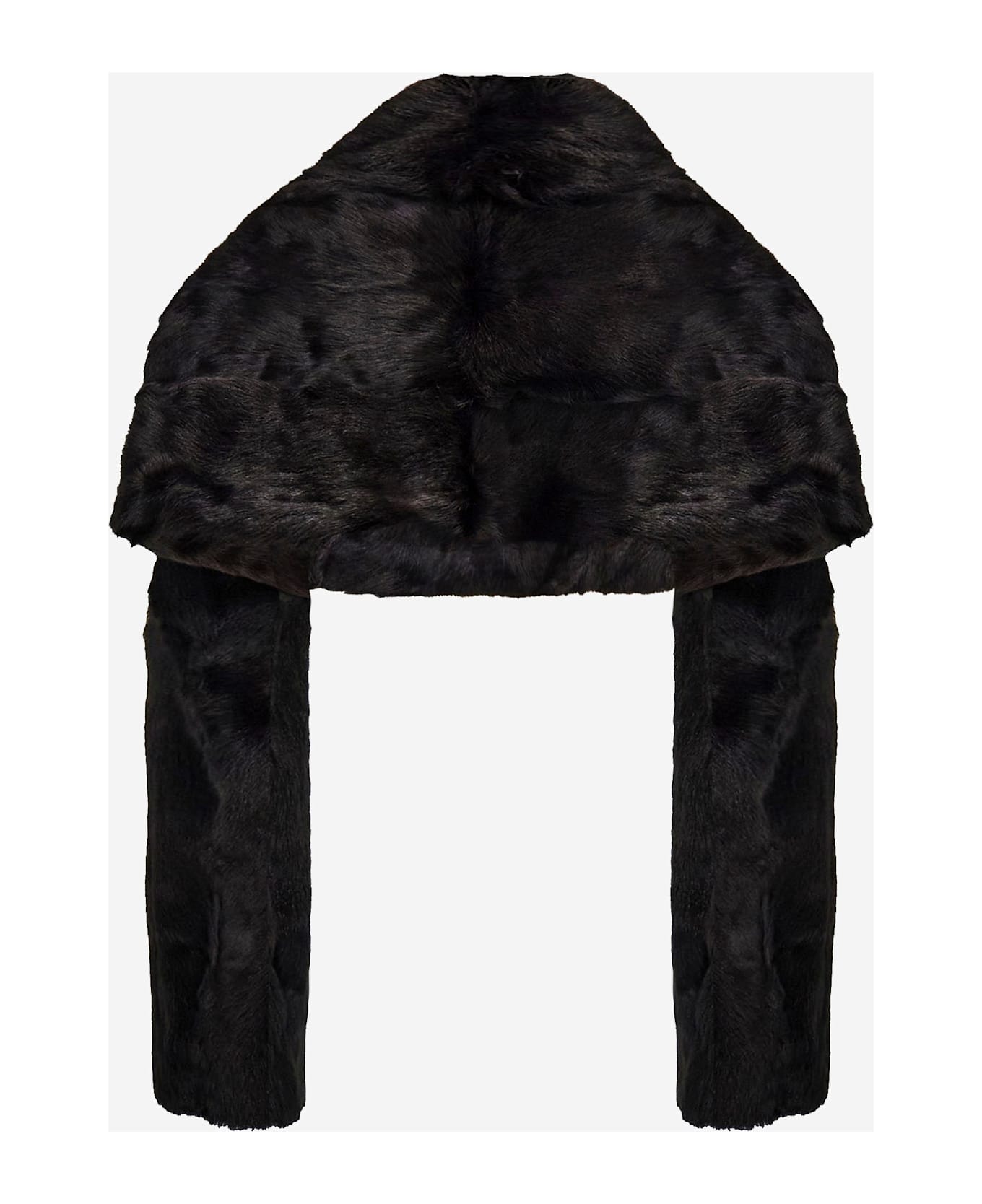 Ferragamo Rayon Fake Fur Shoulder Wrap - Marrone scuro