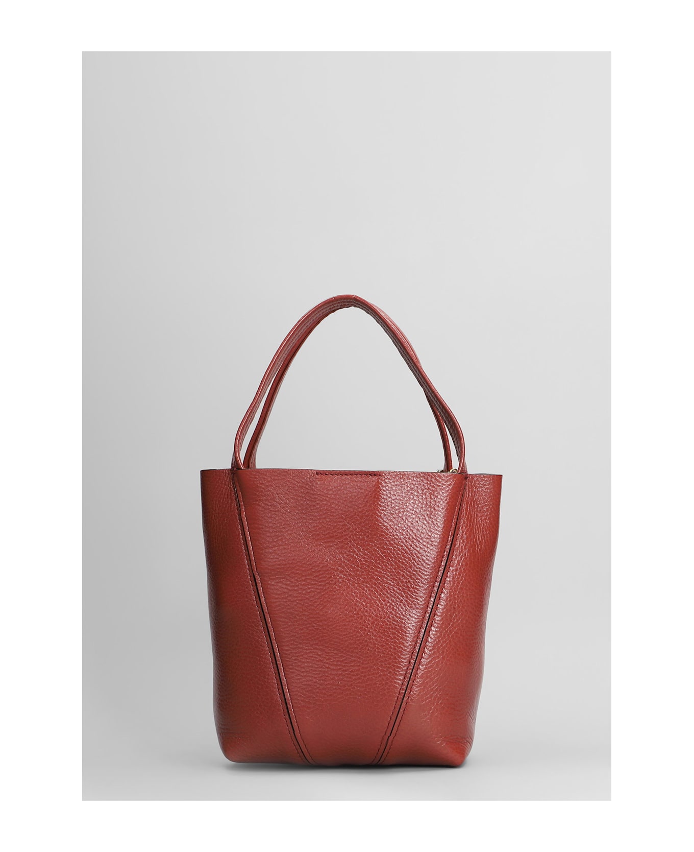 Chloé Spin Tote In Bordeaux Leather - bordeaux
