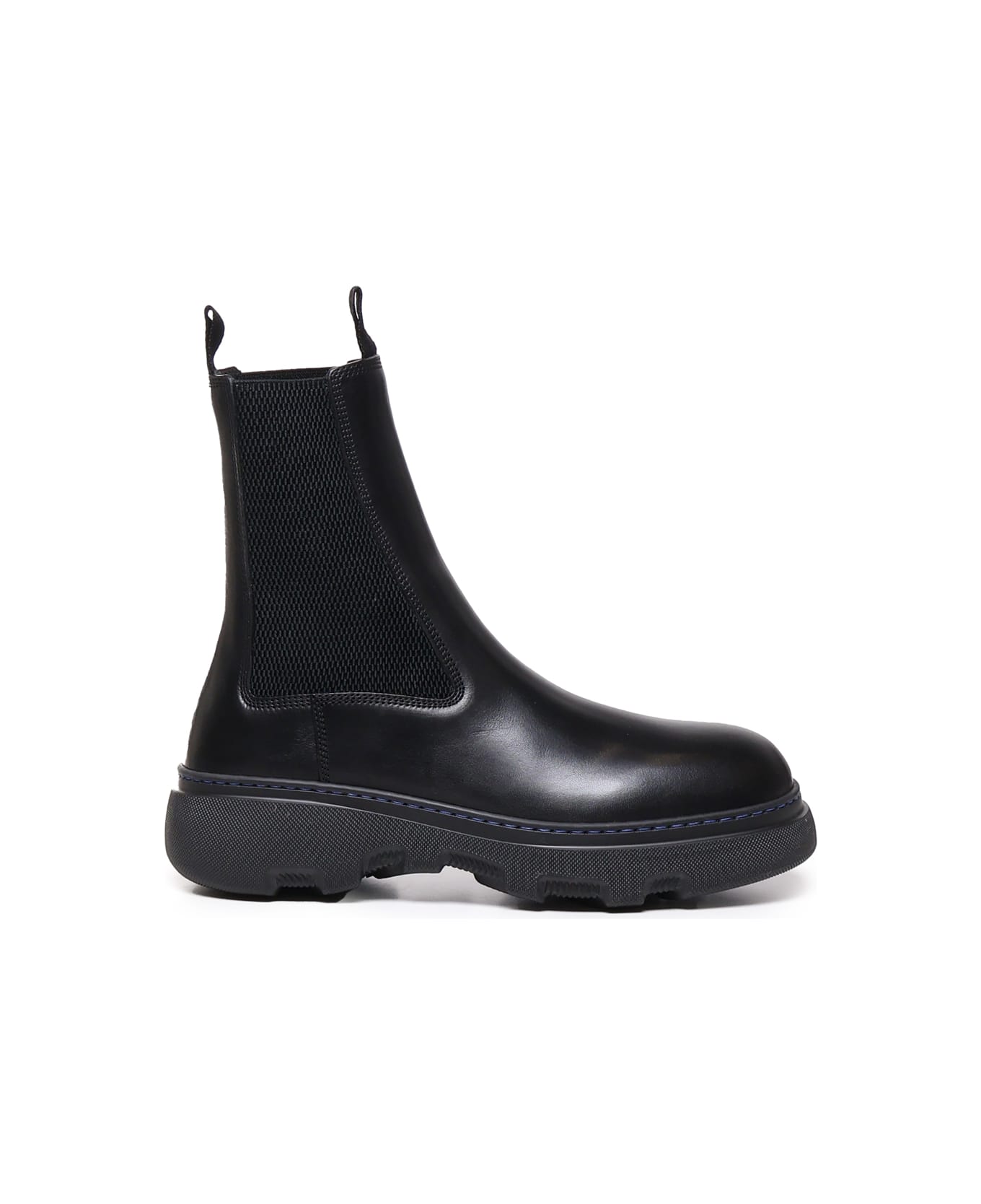 Burberry Leather Creeper Chelsea Boots - Black