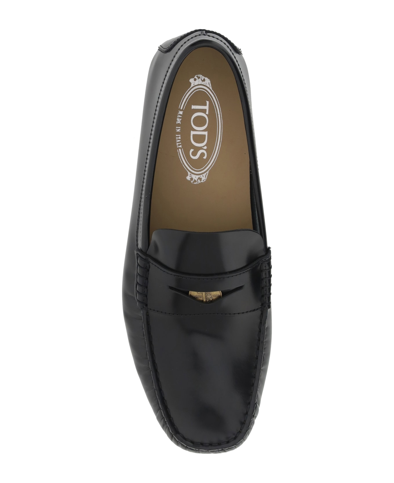 Tod
s Brushed Leather Loafers With Penny Detail - Nero