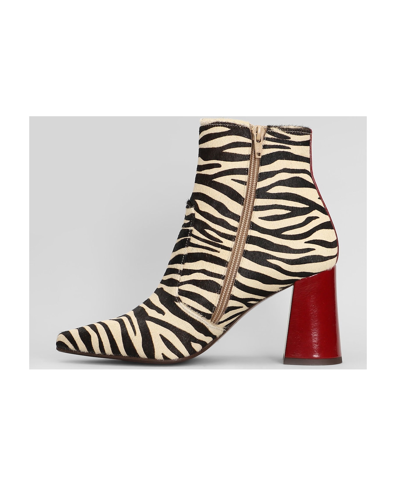 Chie Mihara Londa High Heels Ankle Boots In Animalier Pony Skin - Animalier