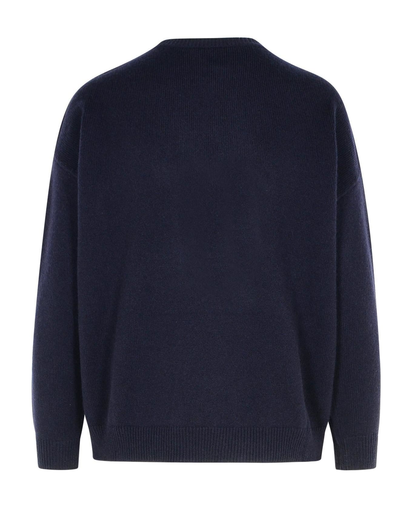 Max Mara Logo Embroidered Knitted Jumper - Blue