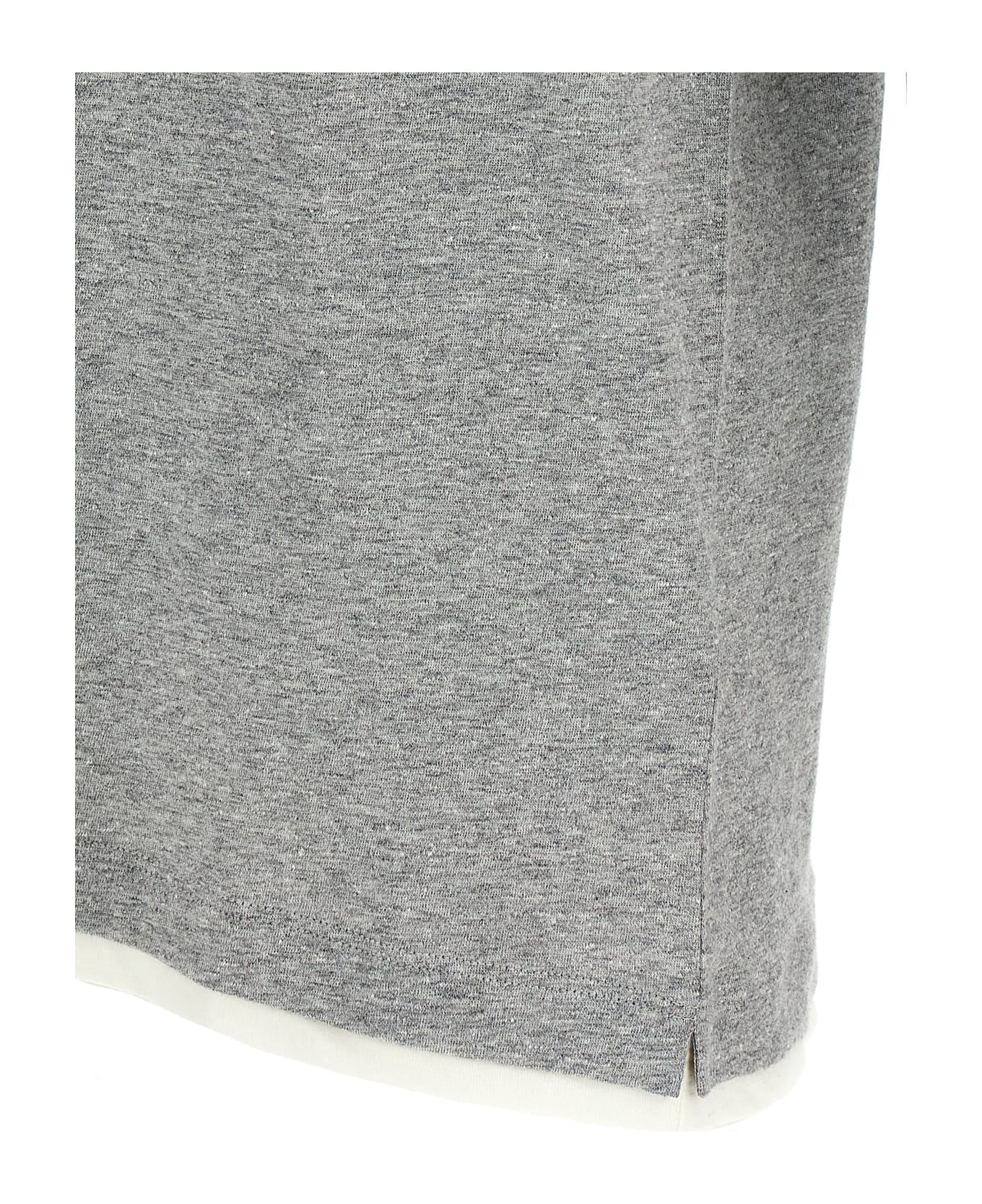 Brunello Cucinelli Layered Polo Shirt - Grigio Medio+off White