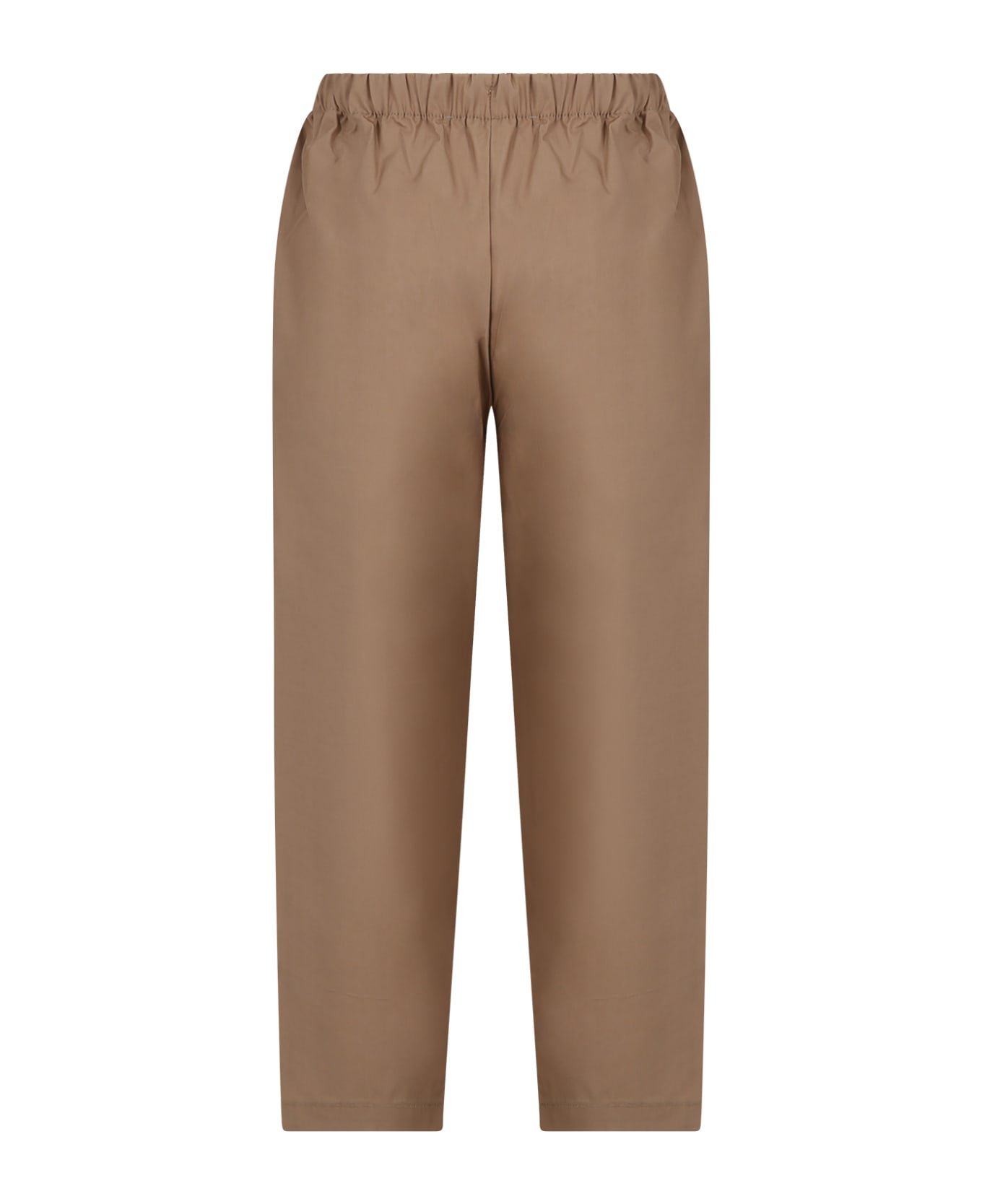 MSGM Brown Trousers For Boy With Logo