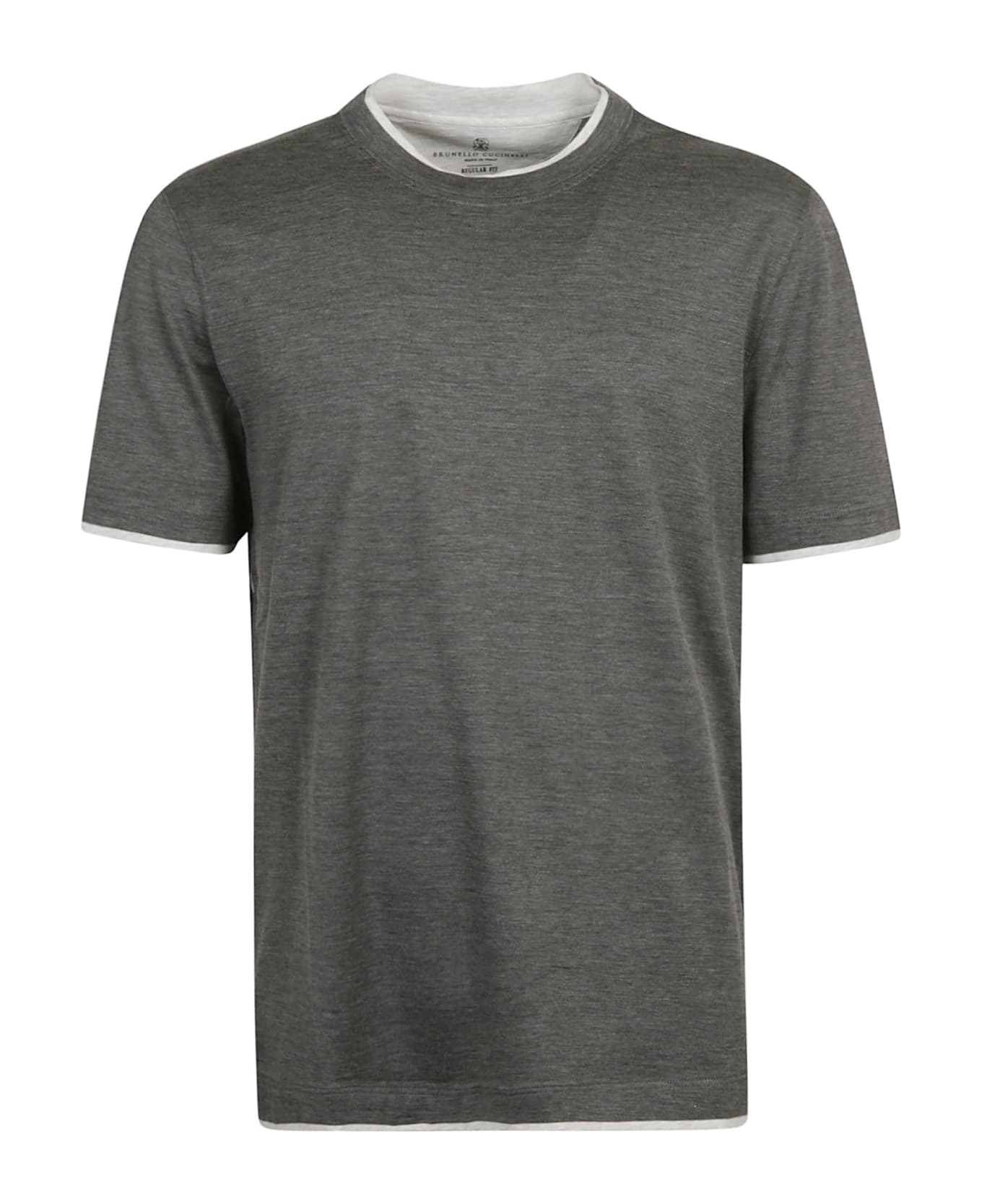 Brunello Cucinelli Regular Plain T-shirt - Grey Scuro