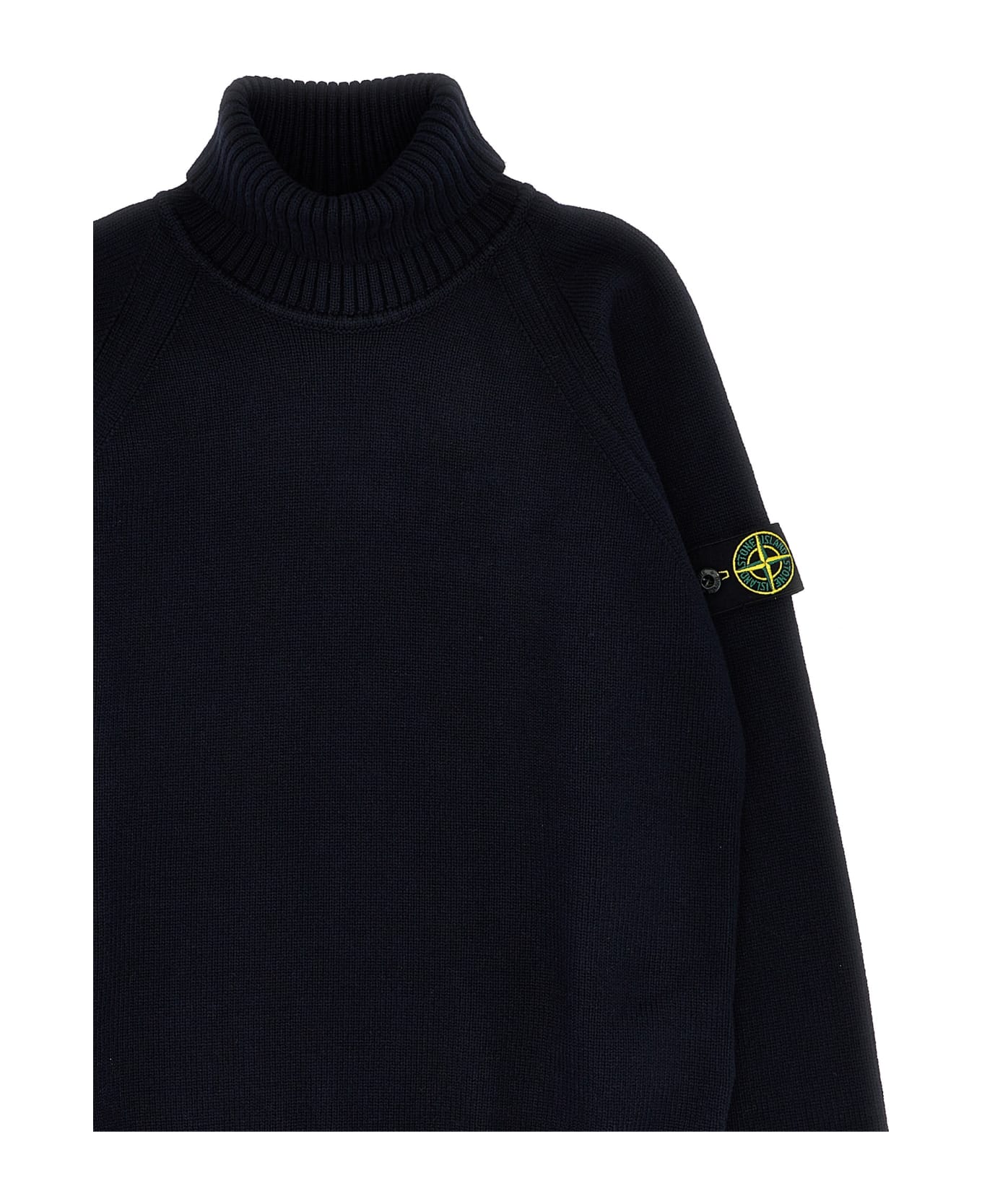 Stone Island Junior Logo Badge Sweater - Blue