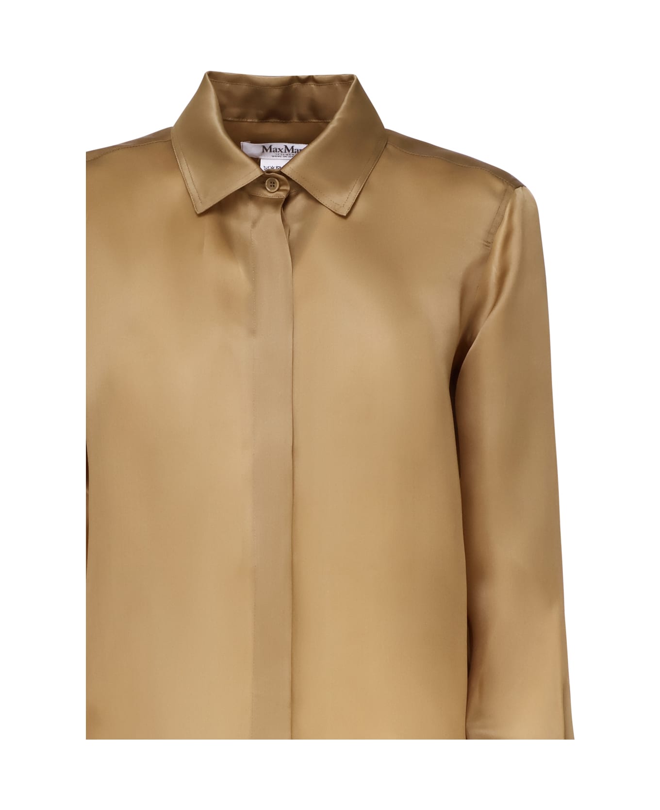 Max Mara Nola Shirt In Silk - LEATHER