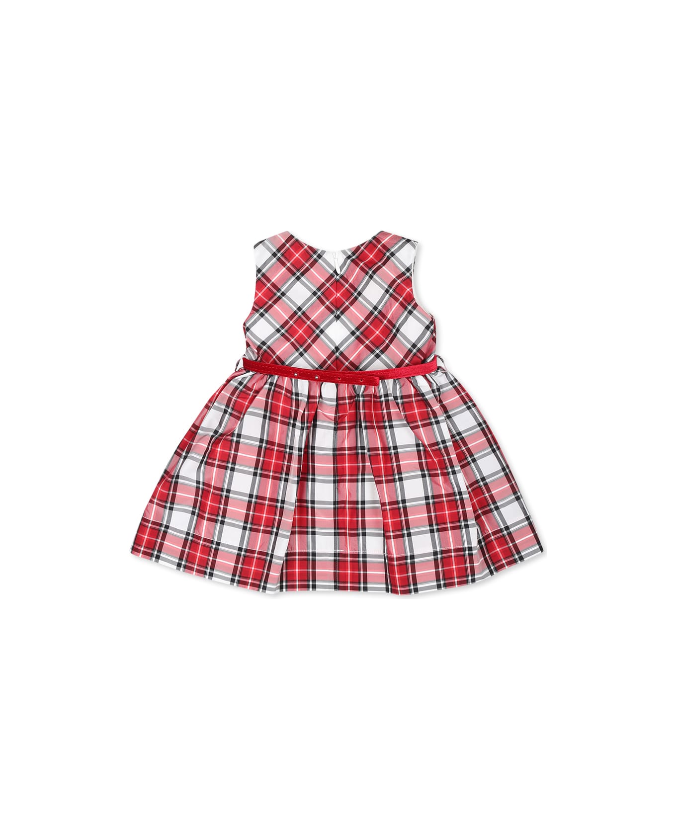 Monnalisa Red Dress For Baby Girl With Heart - Red