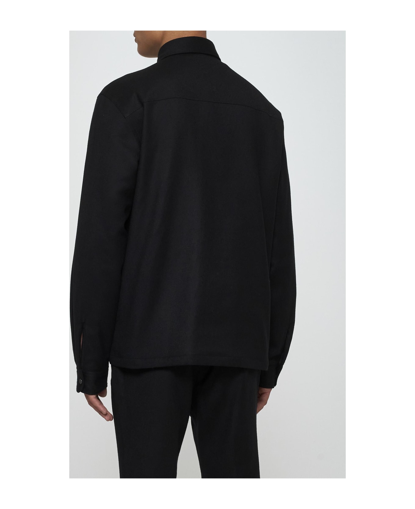 Zegna Techno-merino Overshirt - Black