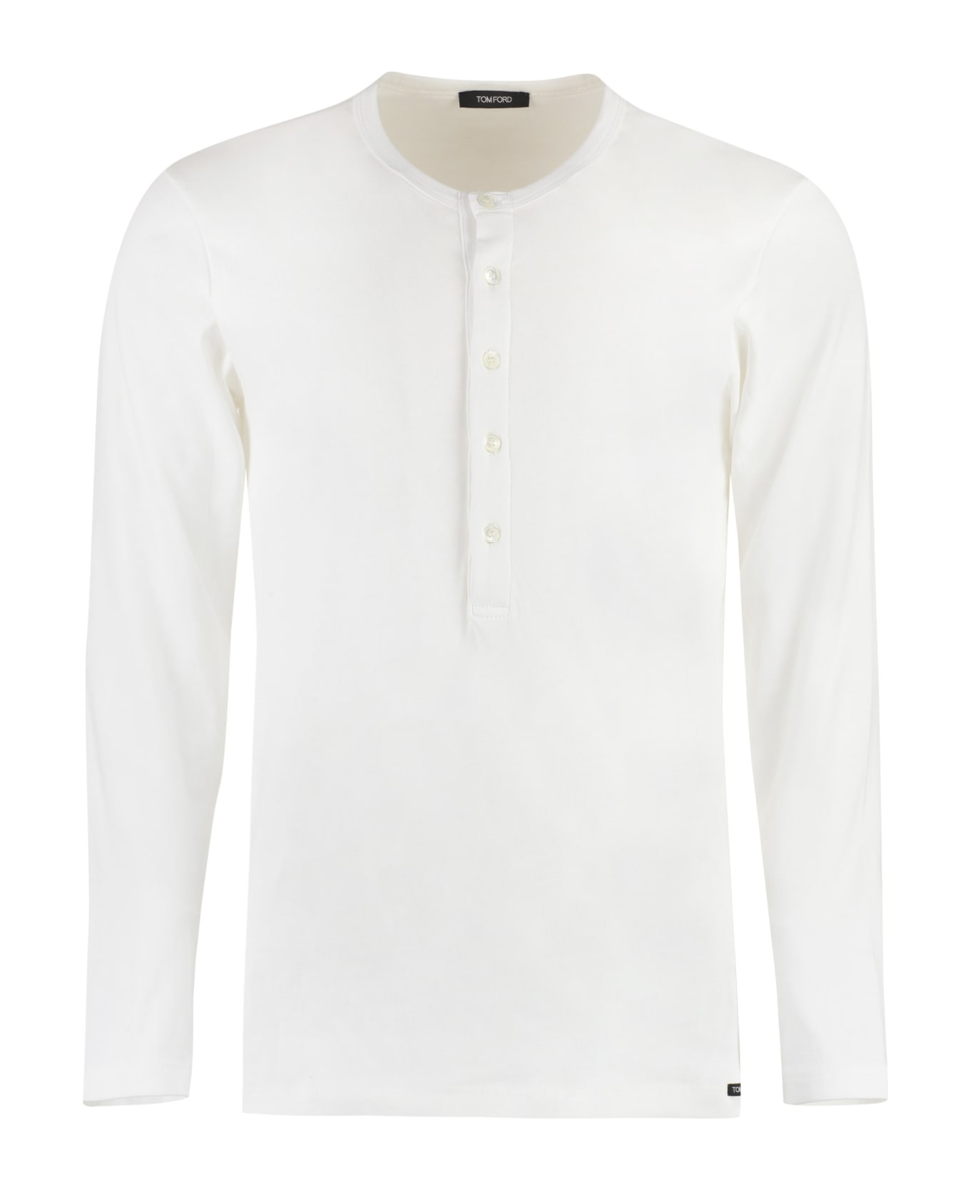 Tom Ford Cotton Henley T-shirt - White