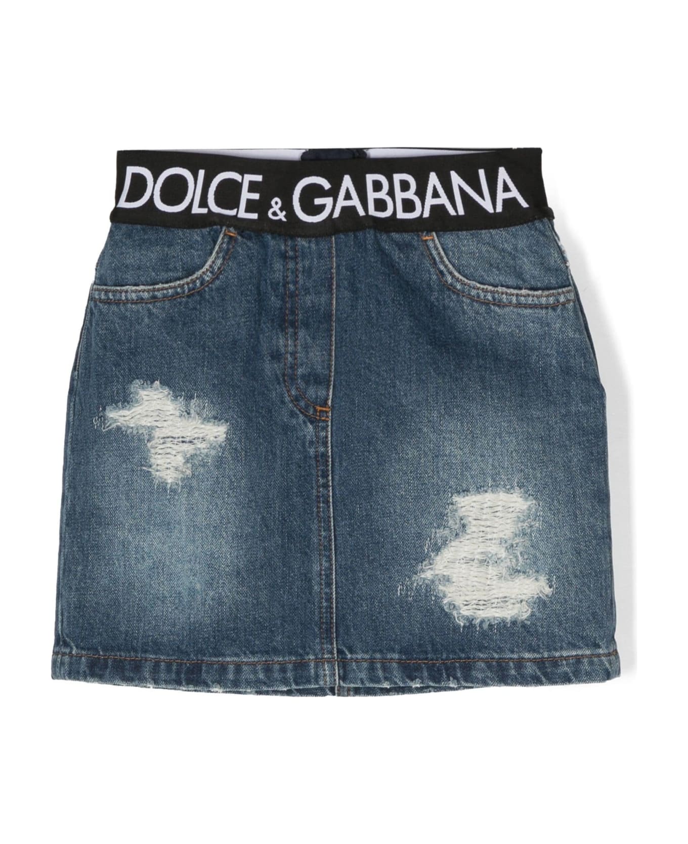 Dolce & Gabbana Blue Cotton Skirt