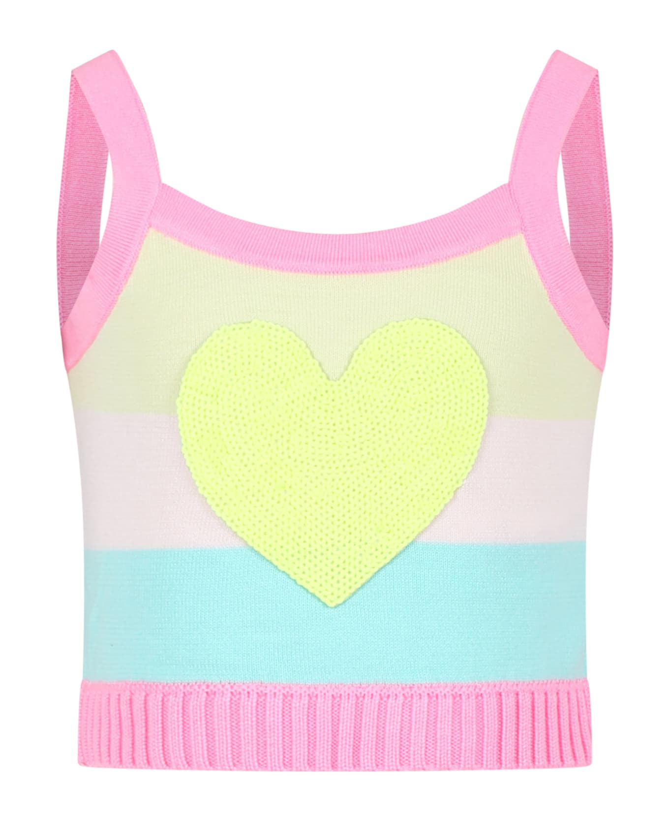 Billieblush Pink Top For Girl With Heart - Multicolor