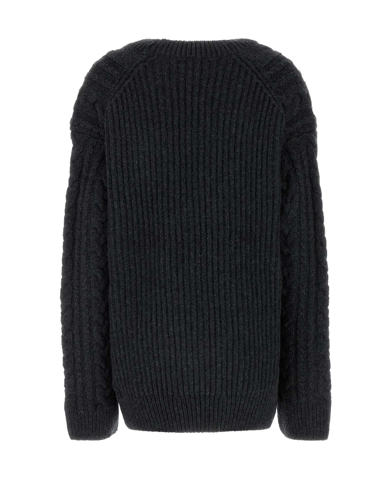 Cecilie Bahnsen Charcoal Wool Oversize Alia Sweater - CHARCOALGREY