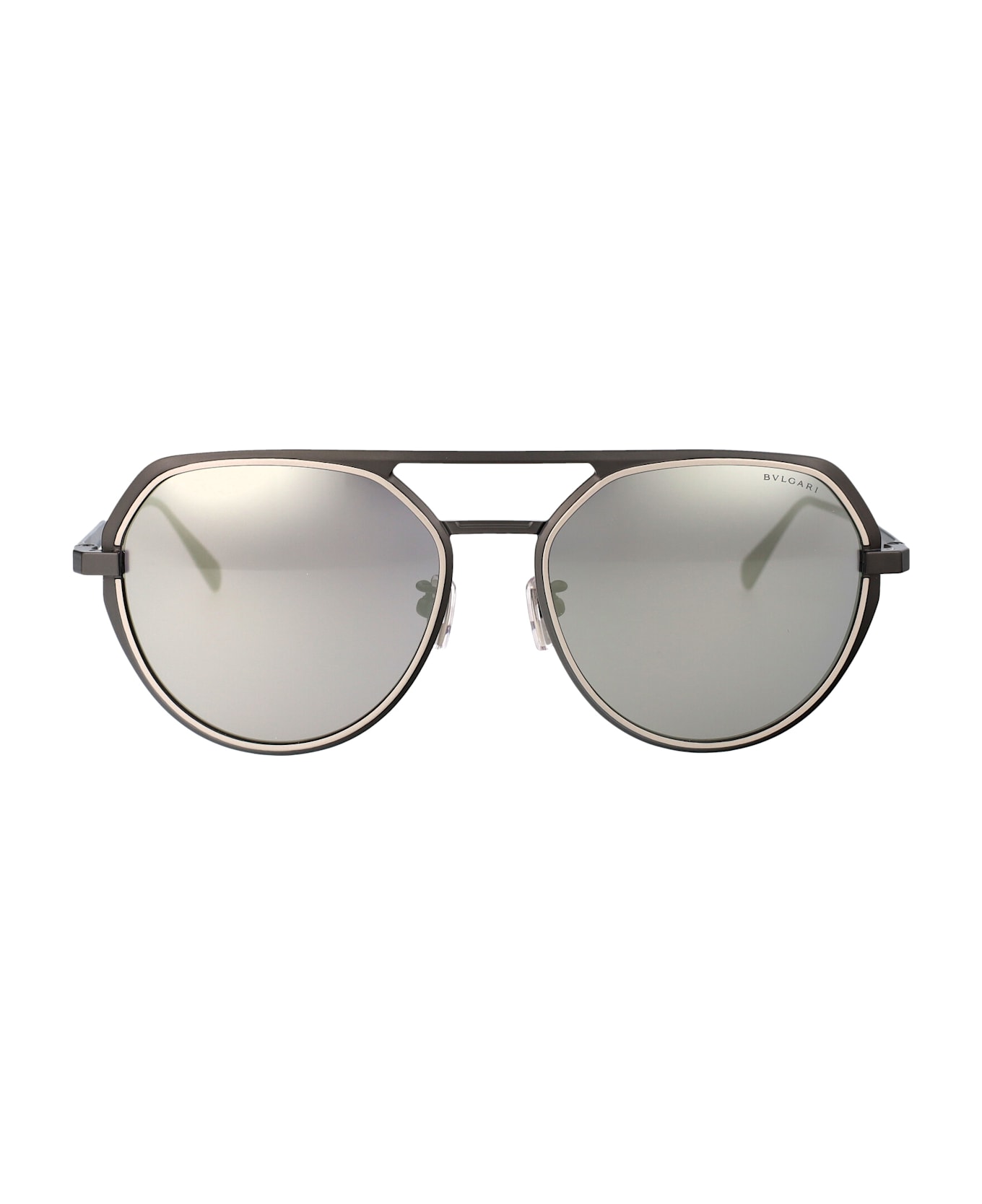Bulgari Octo Sunglasses - 15C Matte Light Ruthenium / Smoke Mirror