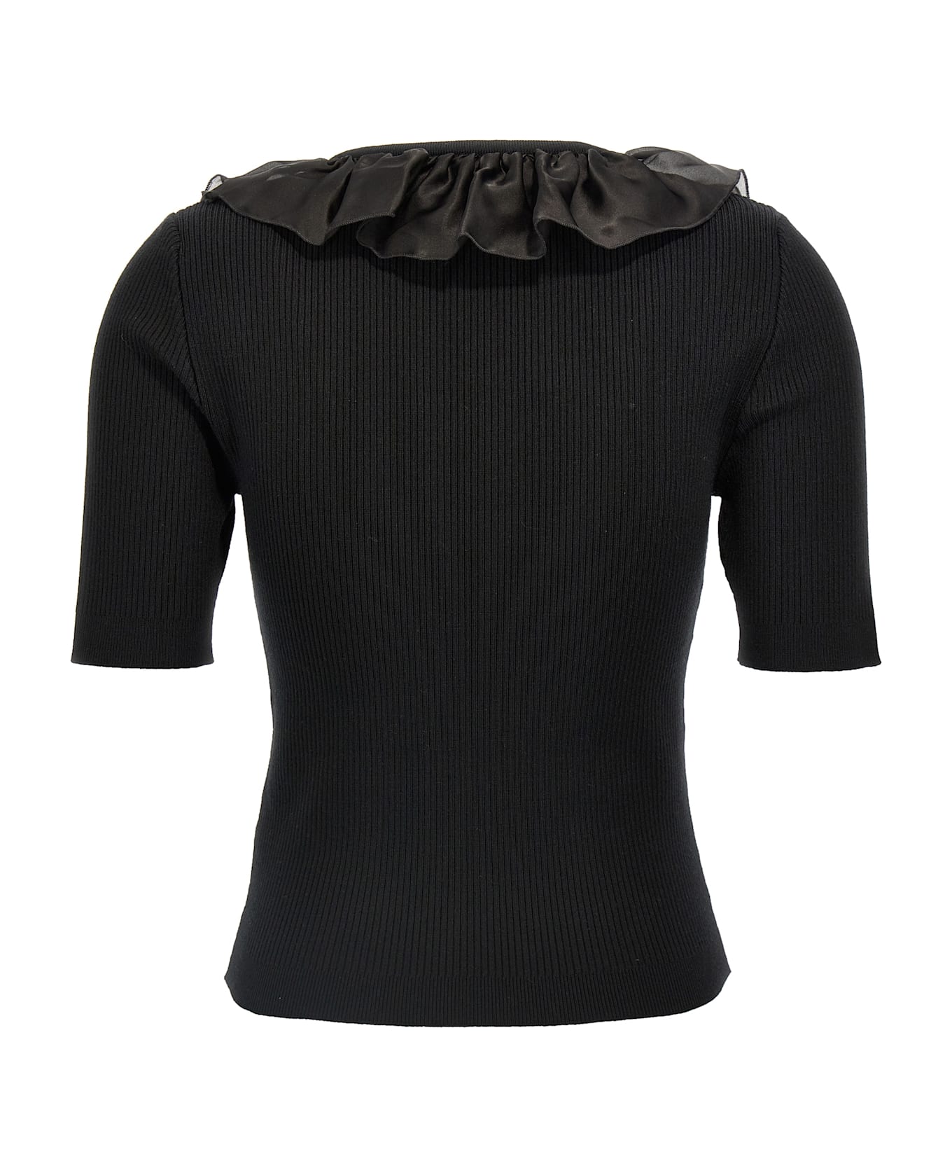 Alessandra Rich Ruffle T-shirt - Black