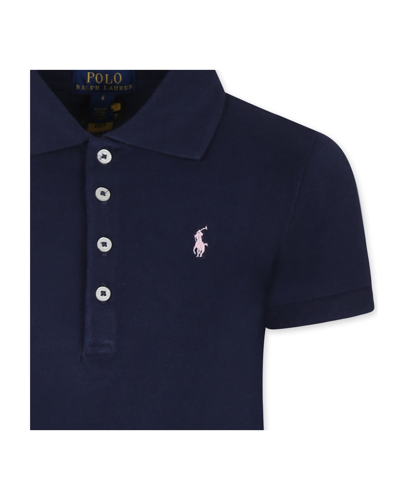 Ralph Lauren Blue Dress For Girl With Horse - Blue