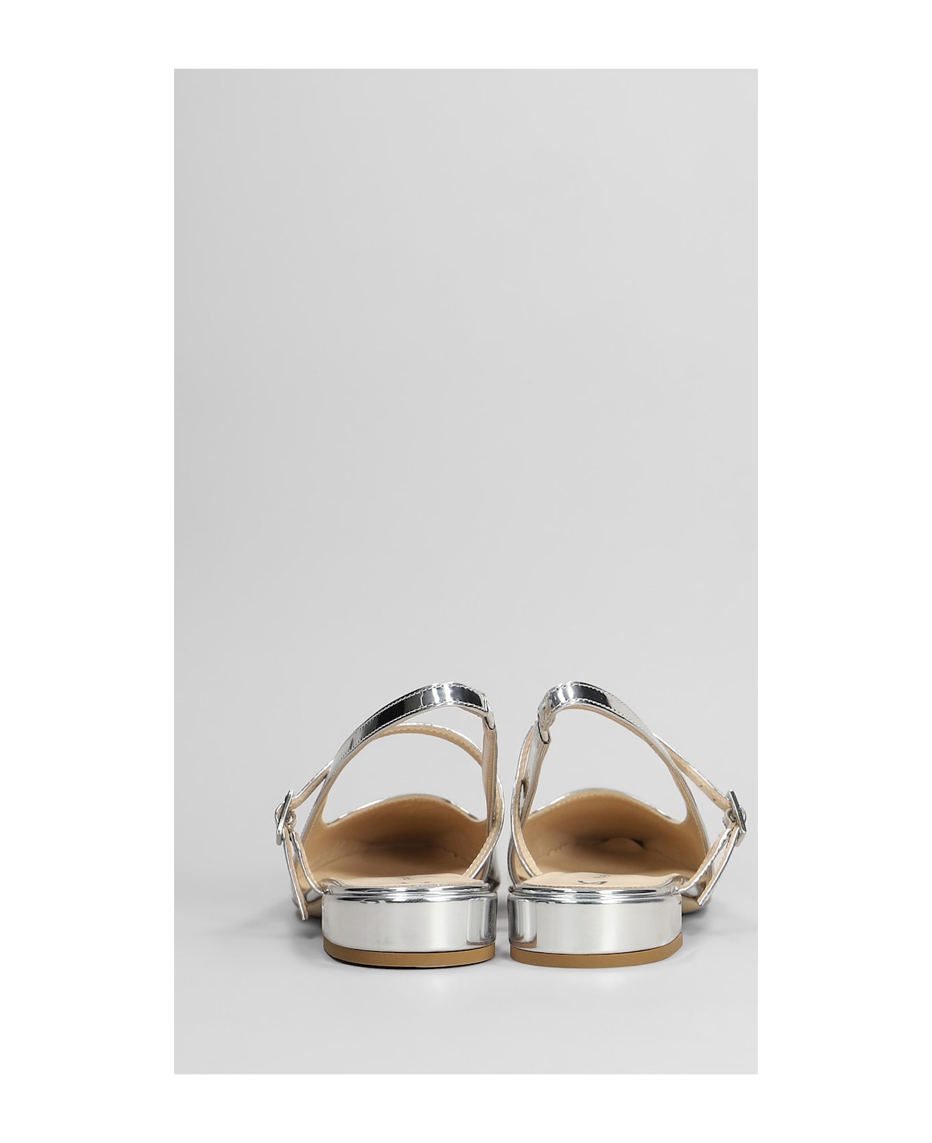 Fabio Rusconi Ballet Flats In Silver Leather - silver