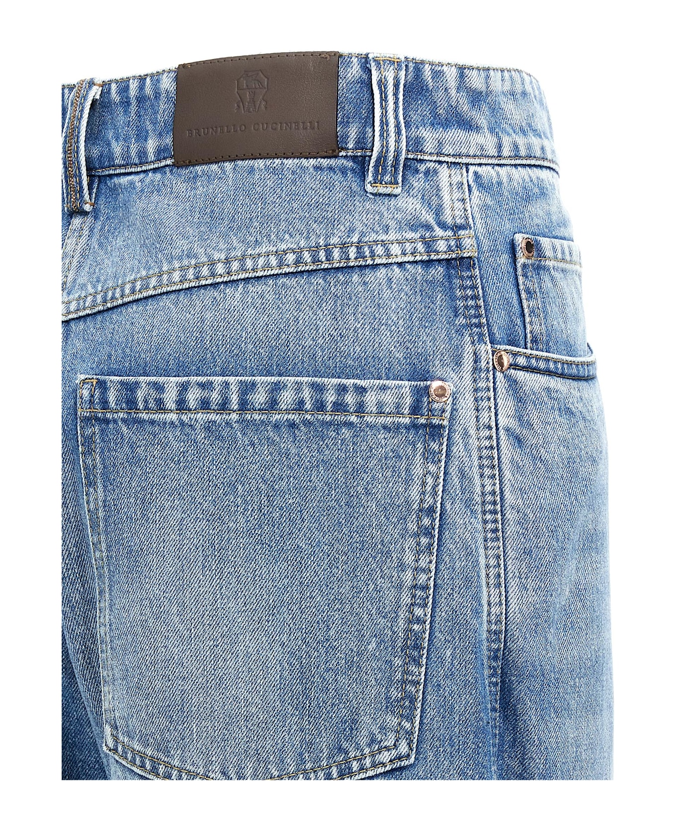 Brunello Cucinelli Knee Detail Jeans - Blue