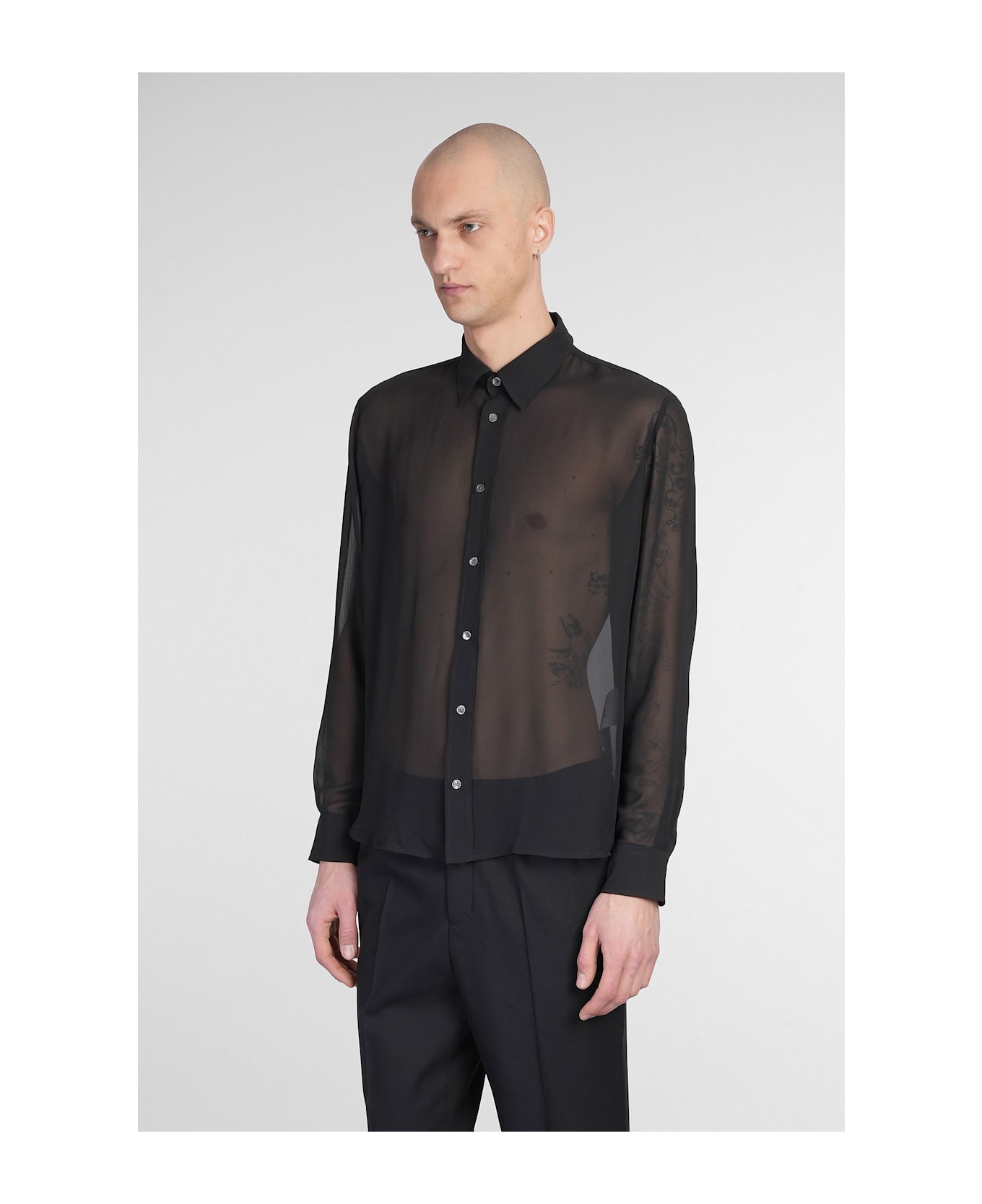 Ami Alexandre Mattiussi Shirt In Black Polyester - black