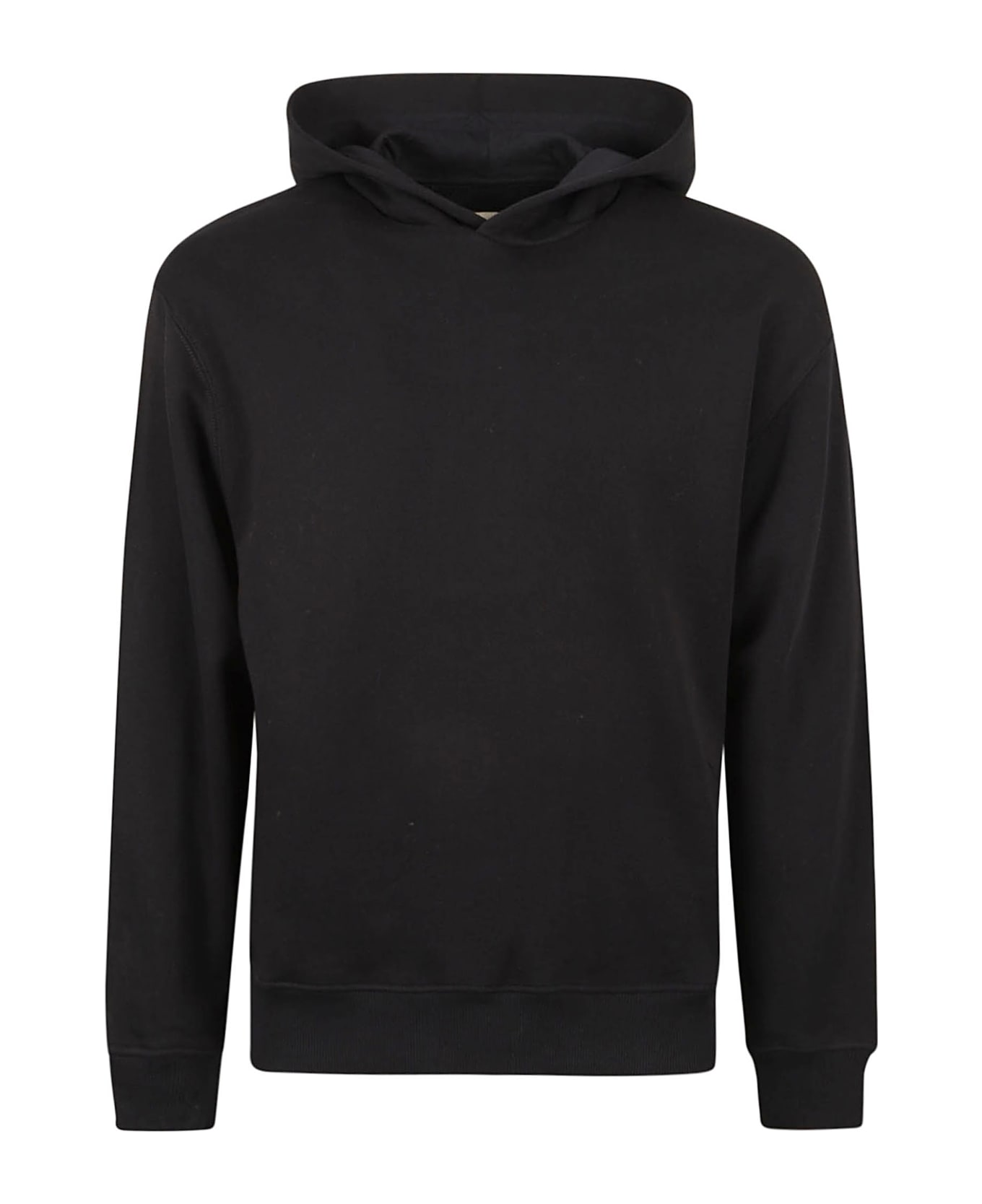 Emporio Armani Rib Trim Hooded Plain Sweatshirt - Navy Label