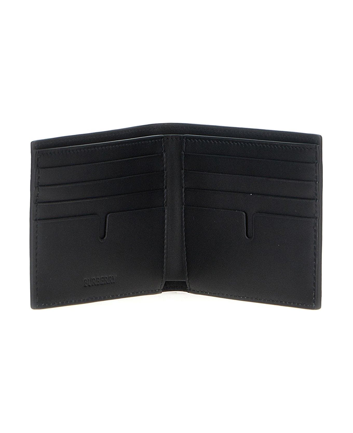 Burberry Check Embossed Bi-fold Wallet - Black