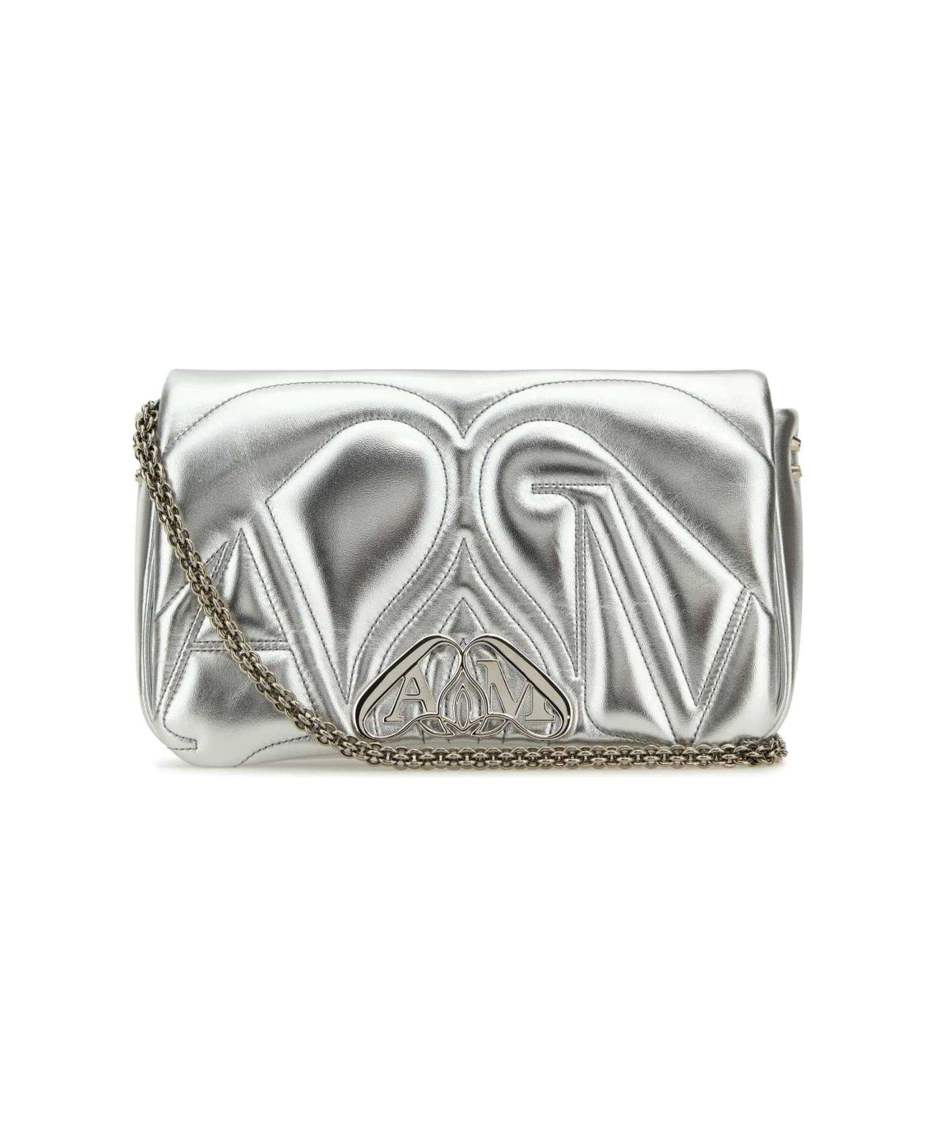 Alexander McQueen Silver Leather Small Seal Shoulder Bag - LIGHTSILVER