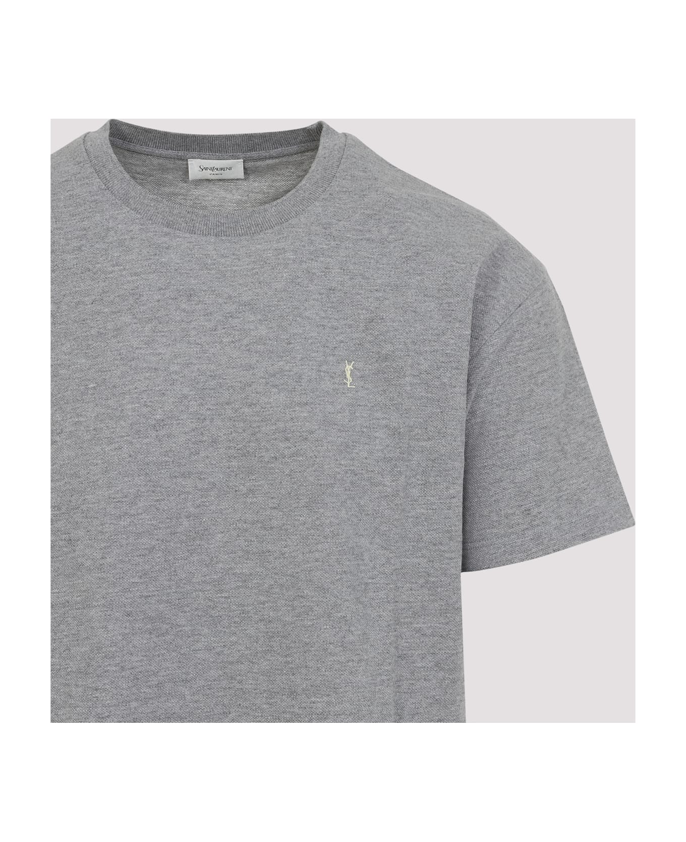 Saint Laurent Cotton T-shirt - Gris Chine
