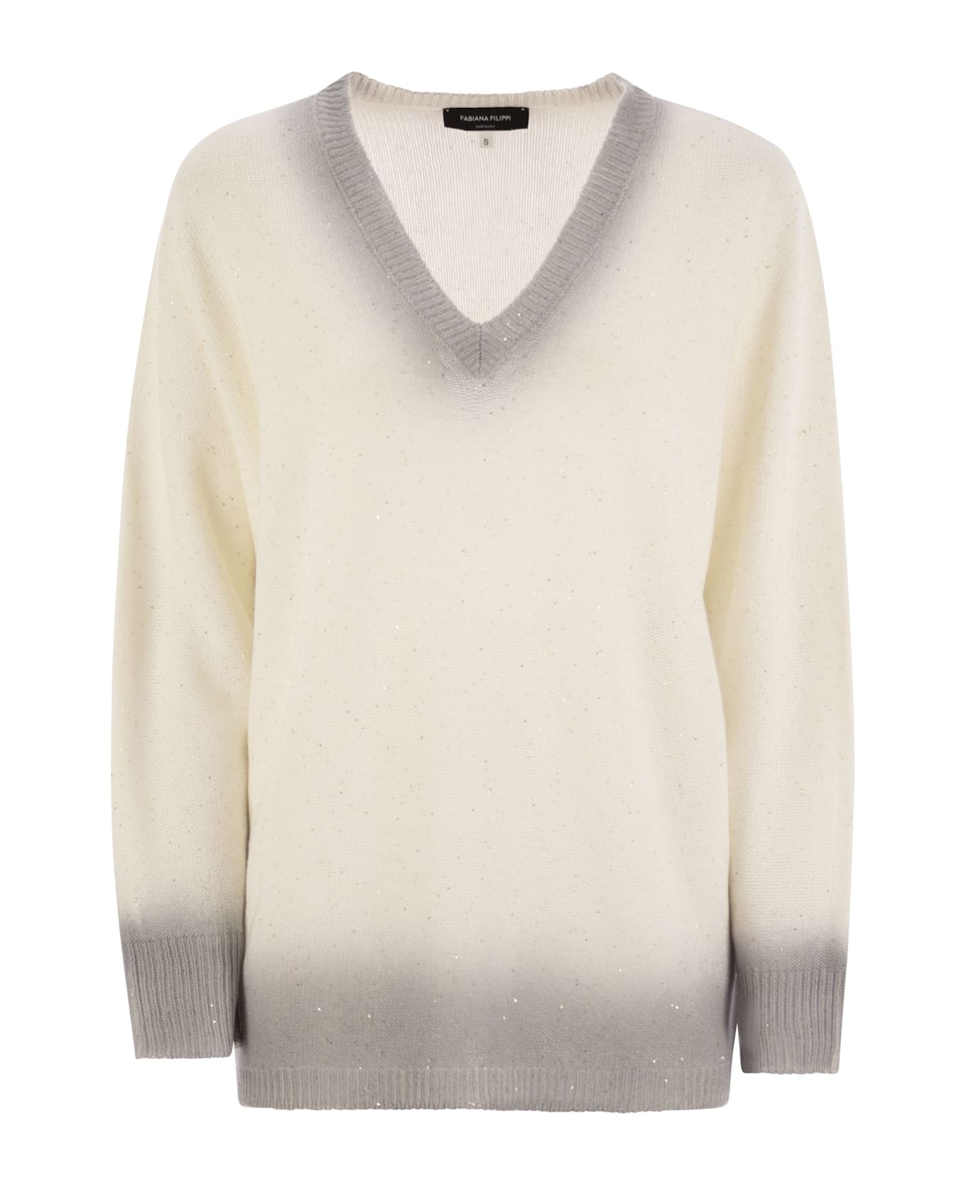 Fabiana Filippi Cotton And Linen Jersey With Sequins - White