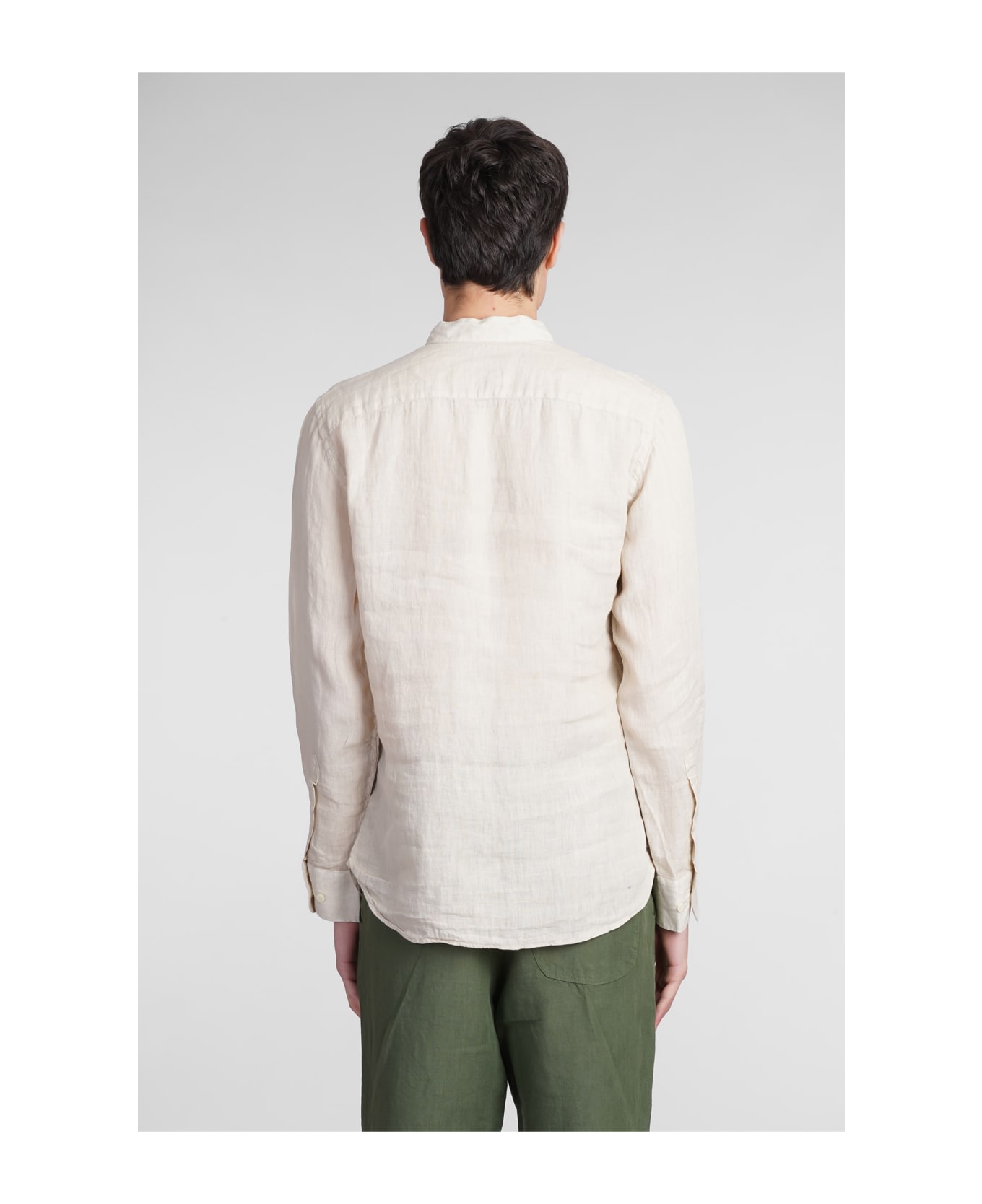 120% Lino Shirt In Beige Linen - Beige