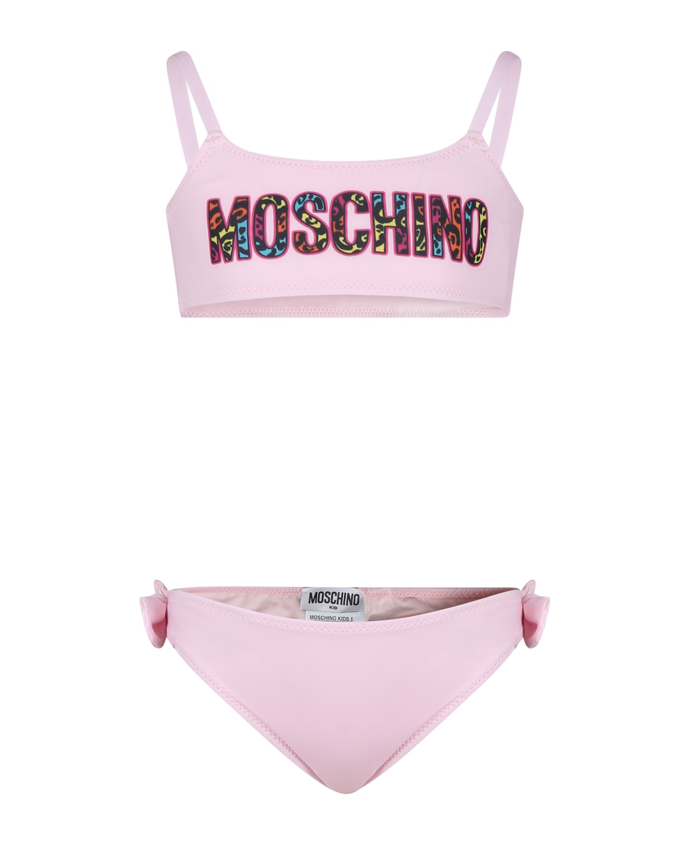 Moschino Pink Bikini For Girl With Logo - Pink