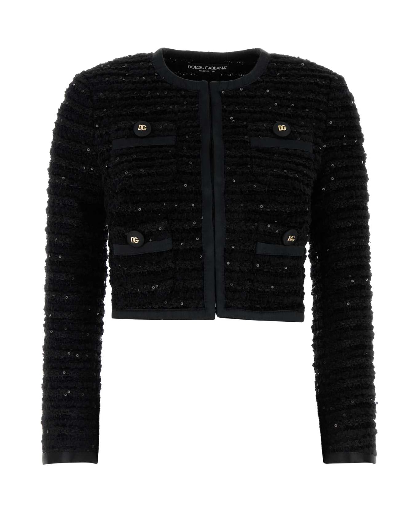 Dolce & Gabbana Black Tweed Blazer - NERO