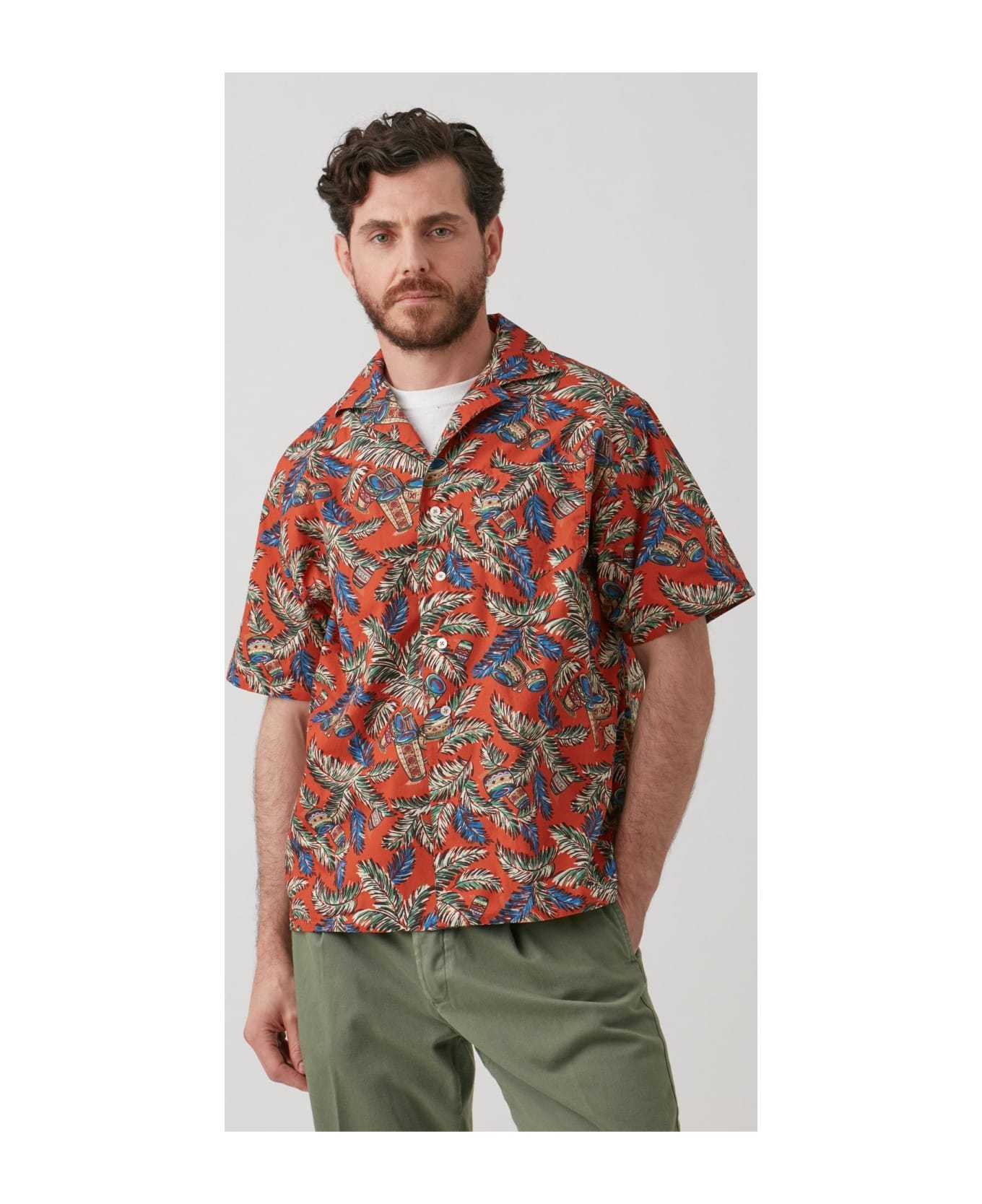 doppiaa Aambala Tropical Pattern Shirt