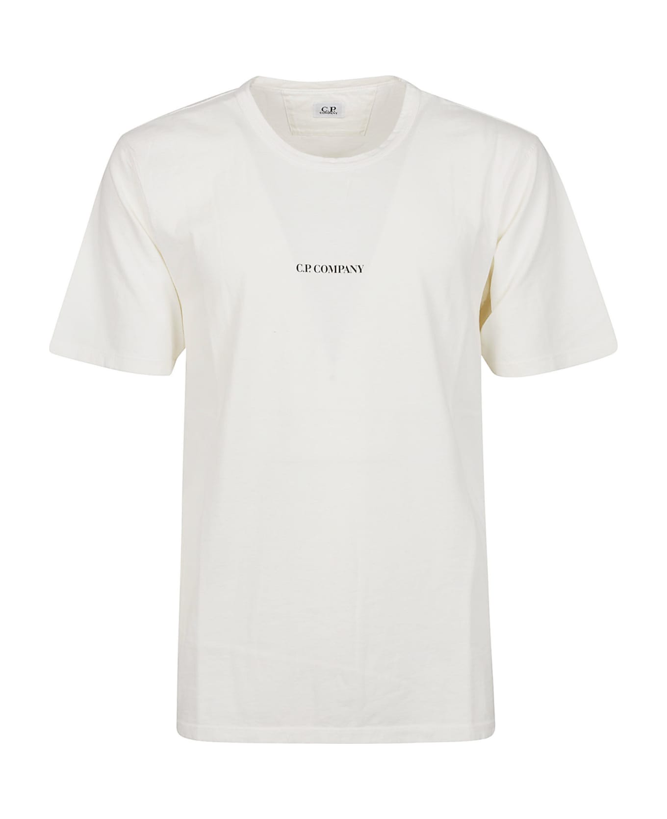 C.P. Company 24/1 Jersey Garment Dyed Logo T-shirt - Gauze White