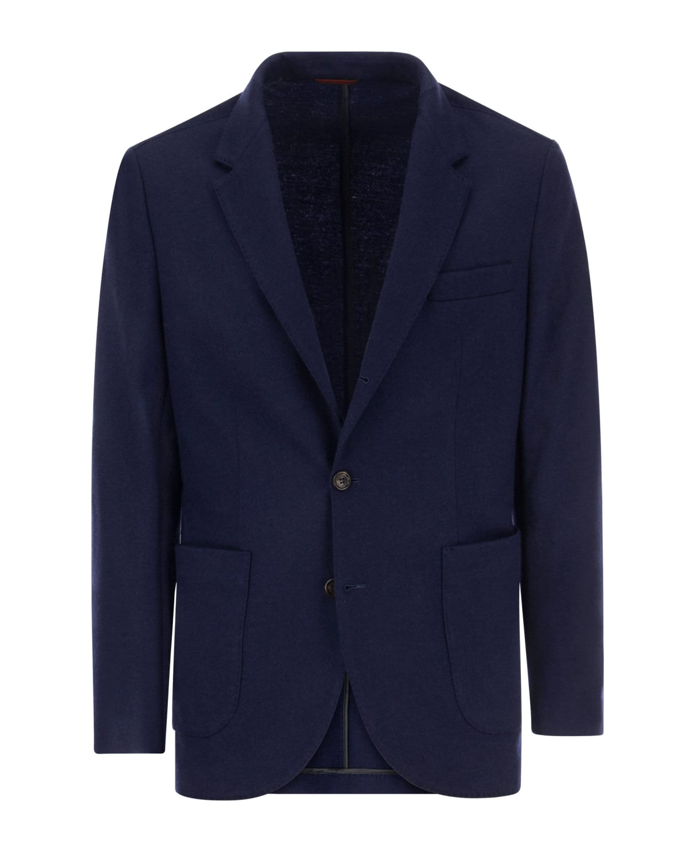 Brunello Cucinelli Cashmere Jersey Blazer With Patch Pockets - Cobalt