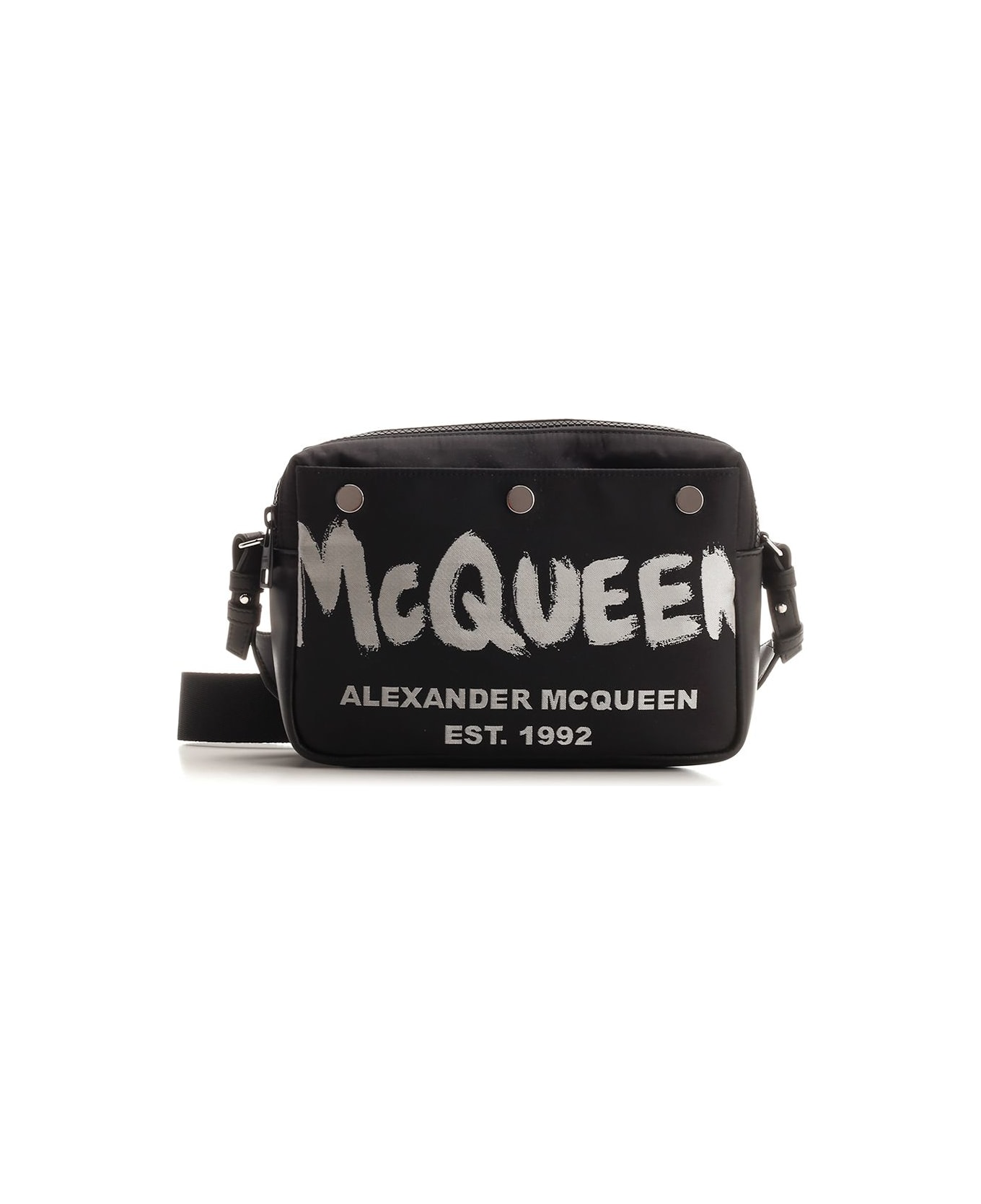 Alexander McQueen Graffiti Pintered Camera Bag - Black