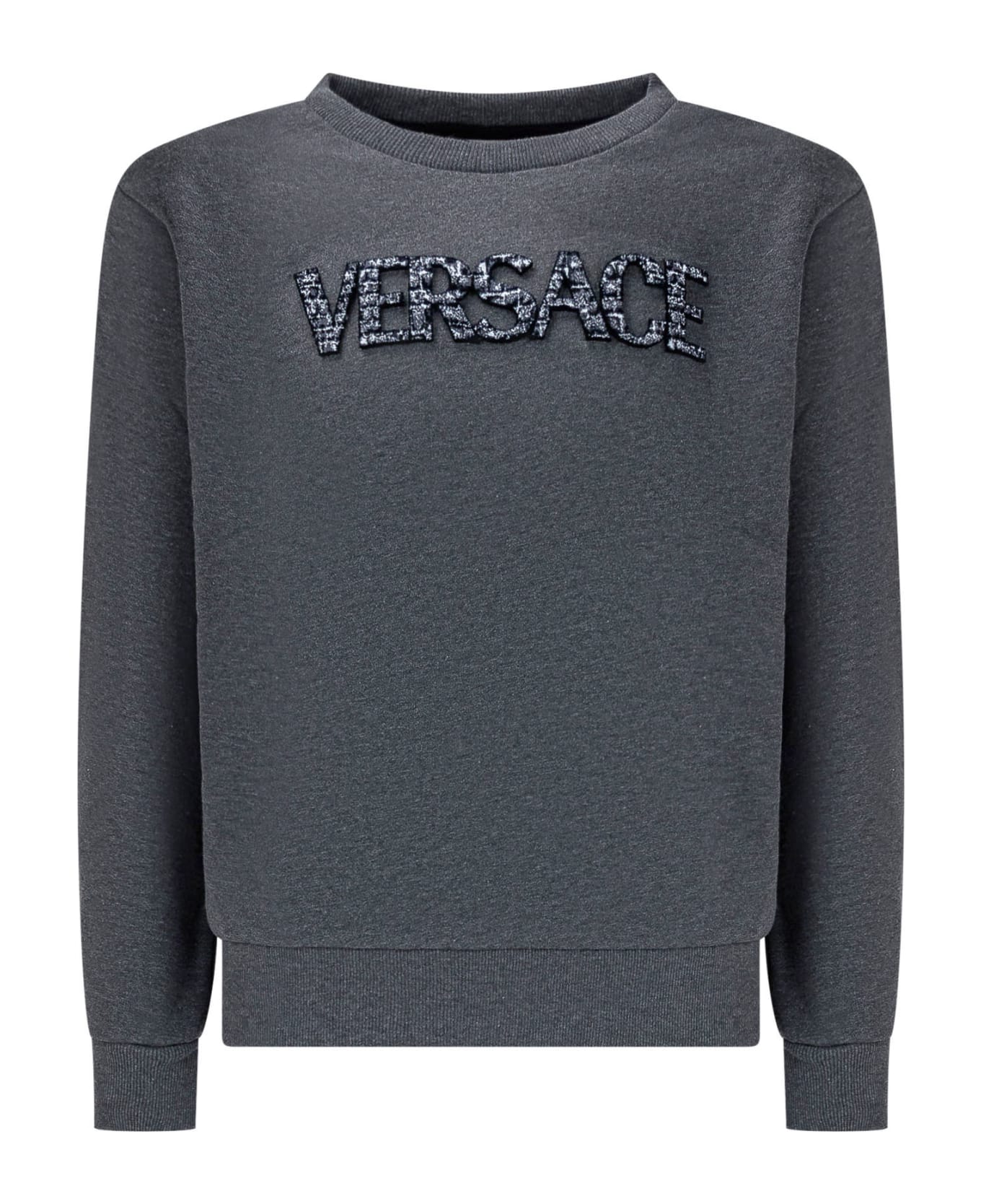 Versace Sweatshirt With Logo - GRIGIO BIANCO ニットウェア＆スウェットシャツ