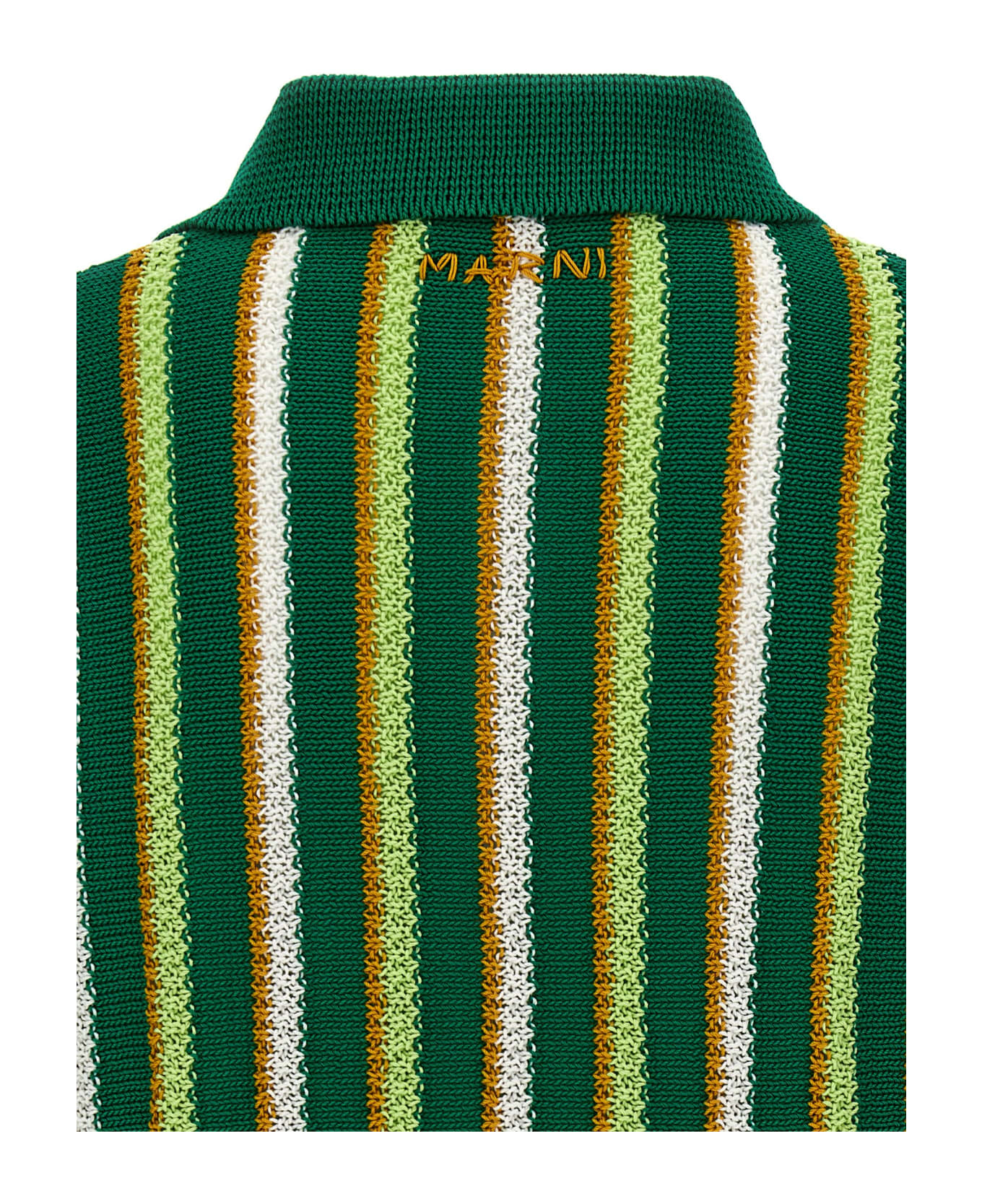 Marni Striped Polo Shirt - Green