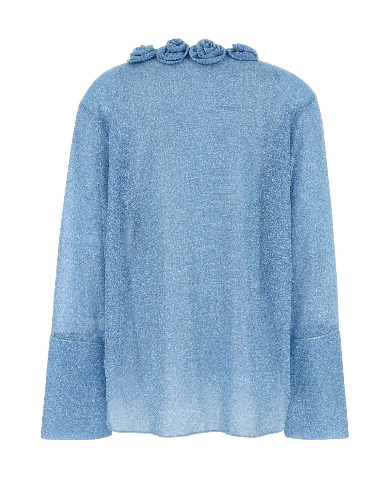 Oseree Light-blue Nylon Blouse - CRYSTAL