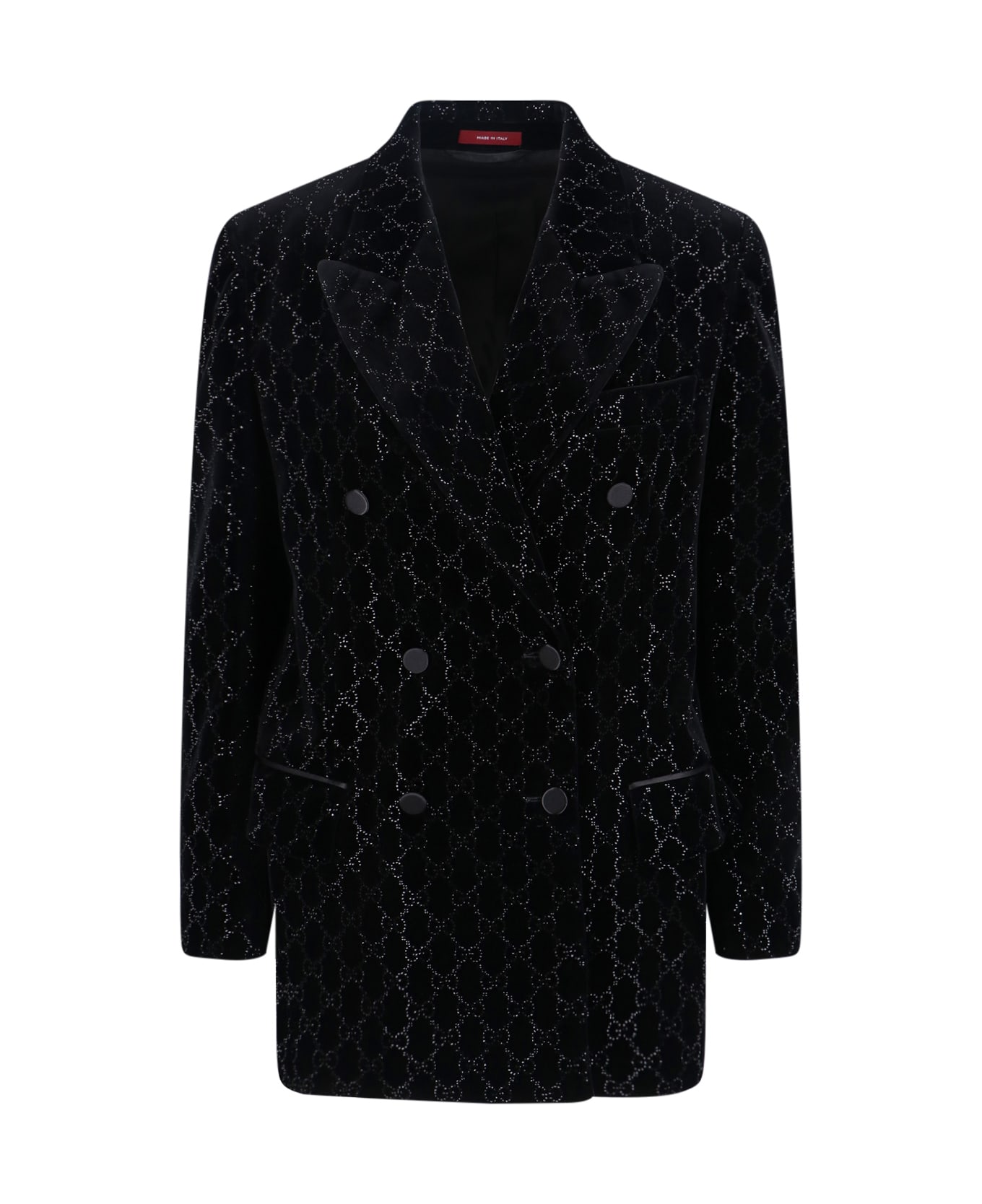 Gucci Embroidered Double-breasted Blazer - Black  