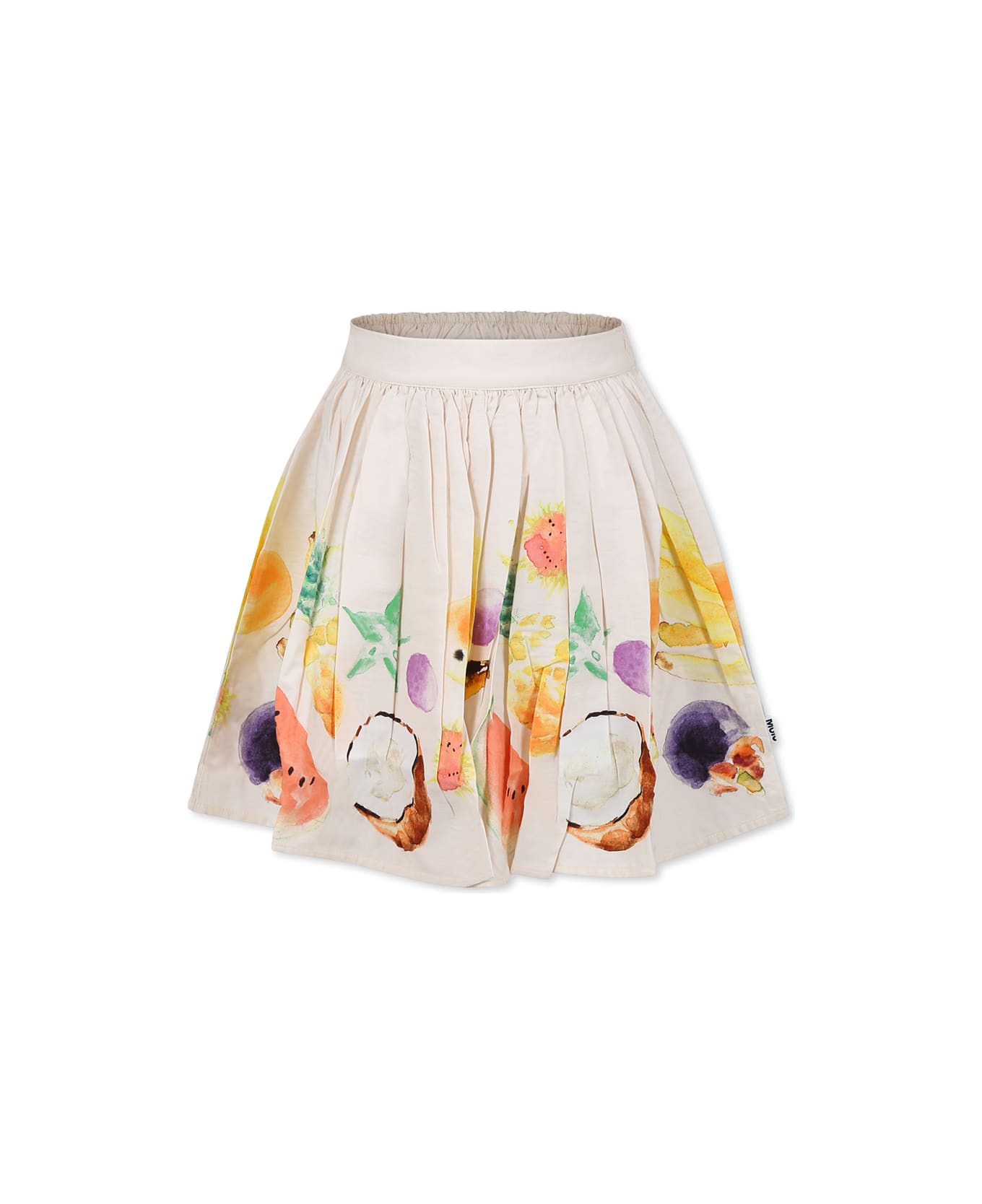 Molo Beige Skirt For Girl With Fruits - Beige