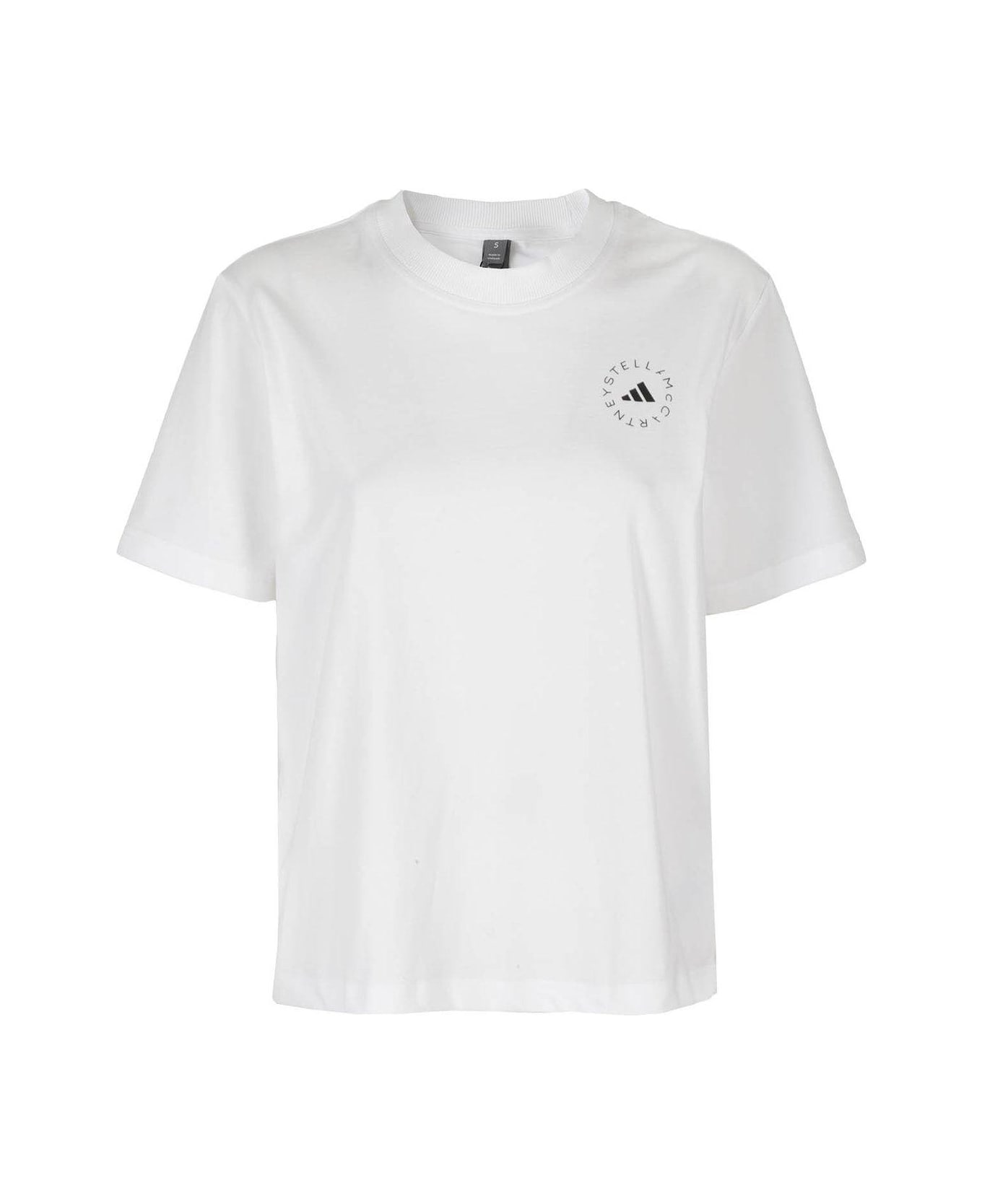 Adidas by Stella McCartney Logo Printed Crewneck T-shirt - White Tシャツ