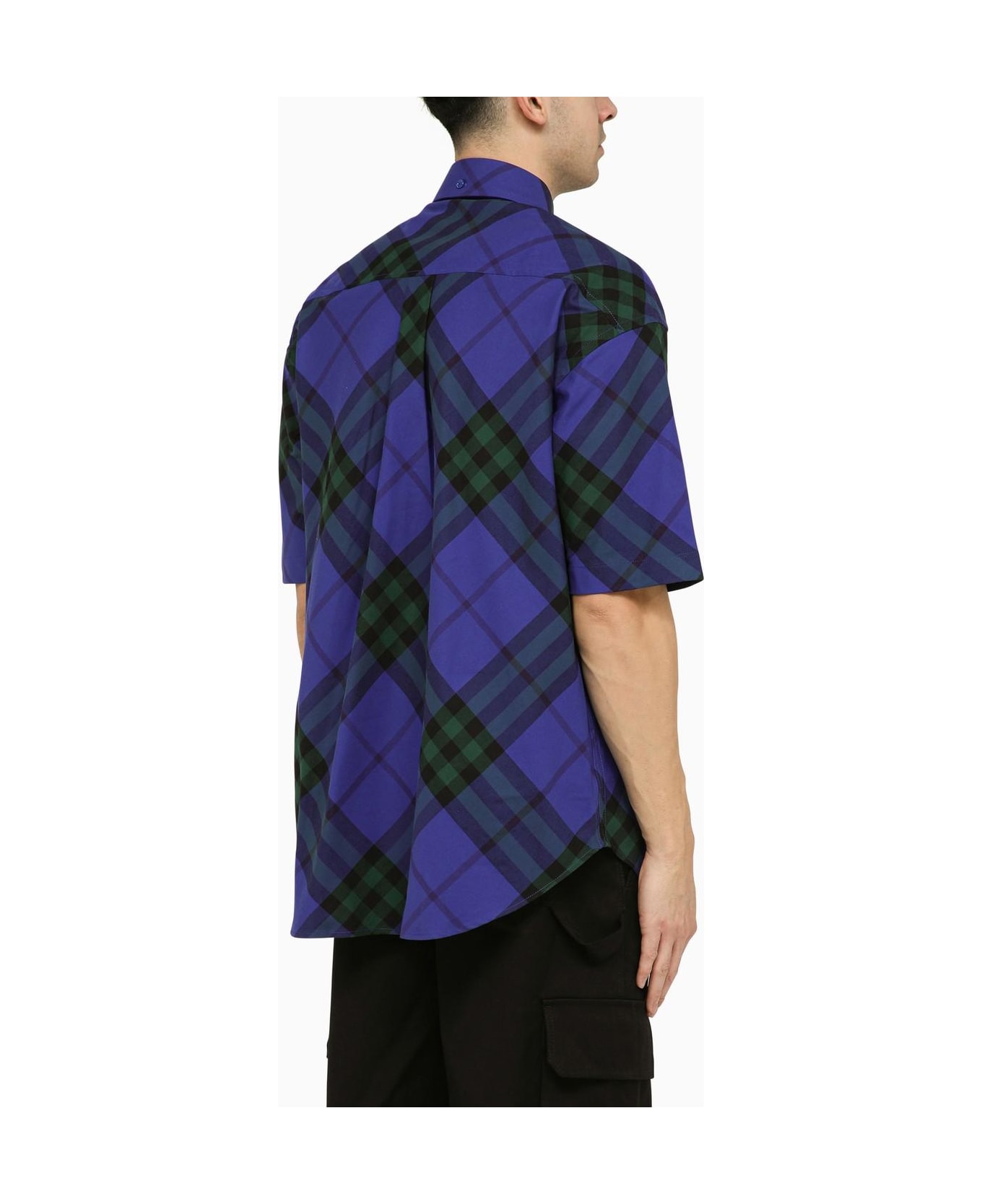 Burberry Blue Short-sleeved Check Shirt - Blu
