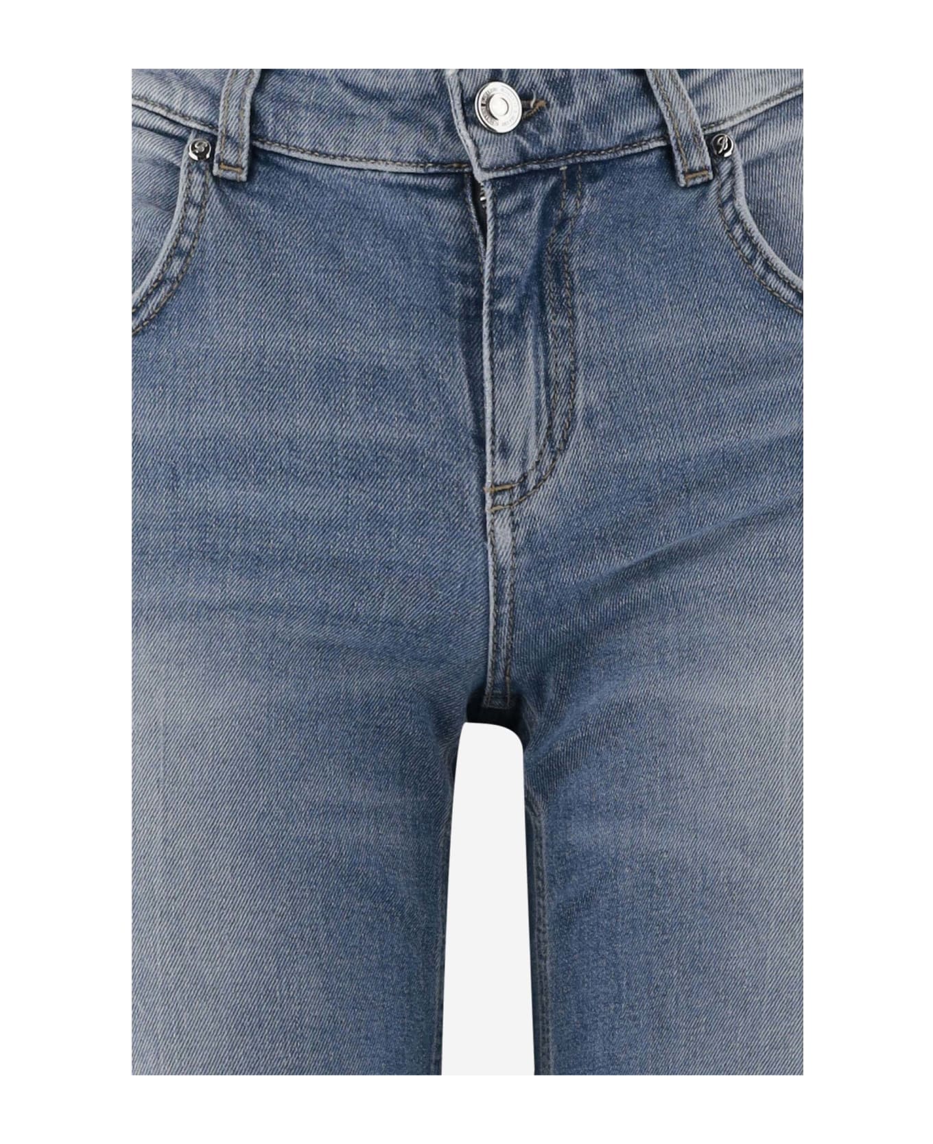 Blumarine Flared Jeans In Stretch Cotton Denim - Denim デニム