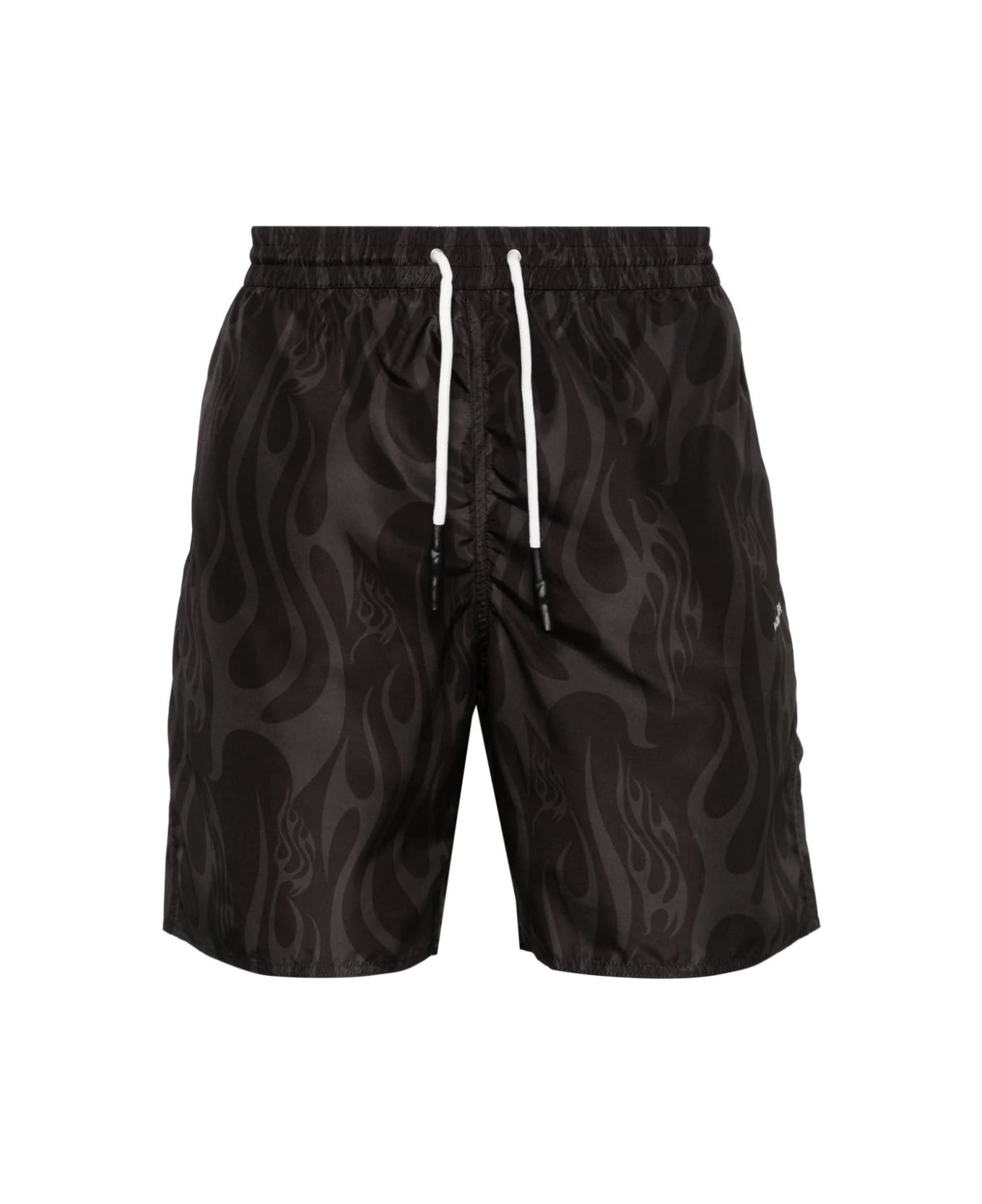 Vision of Super Black Swimwear With All-over Flames - Black