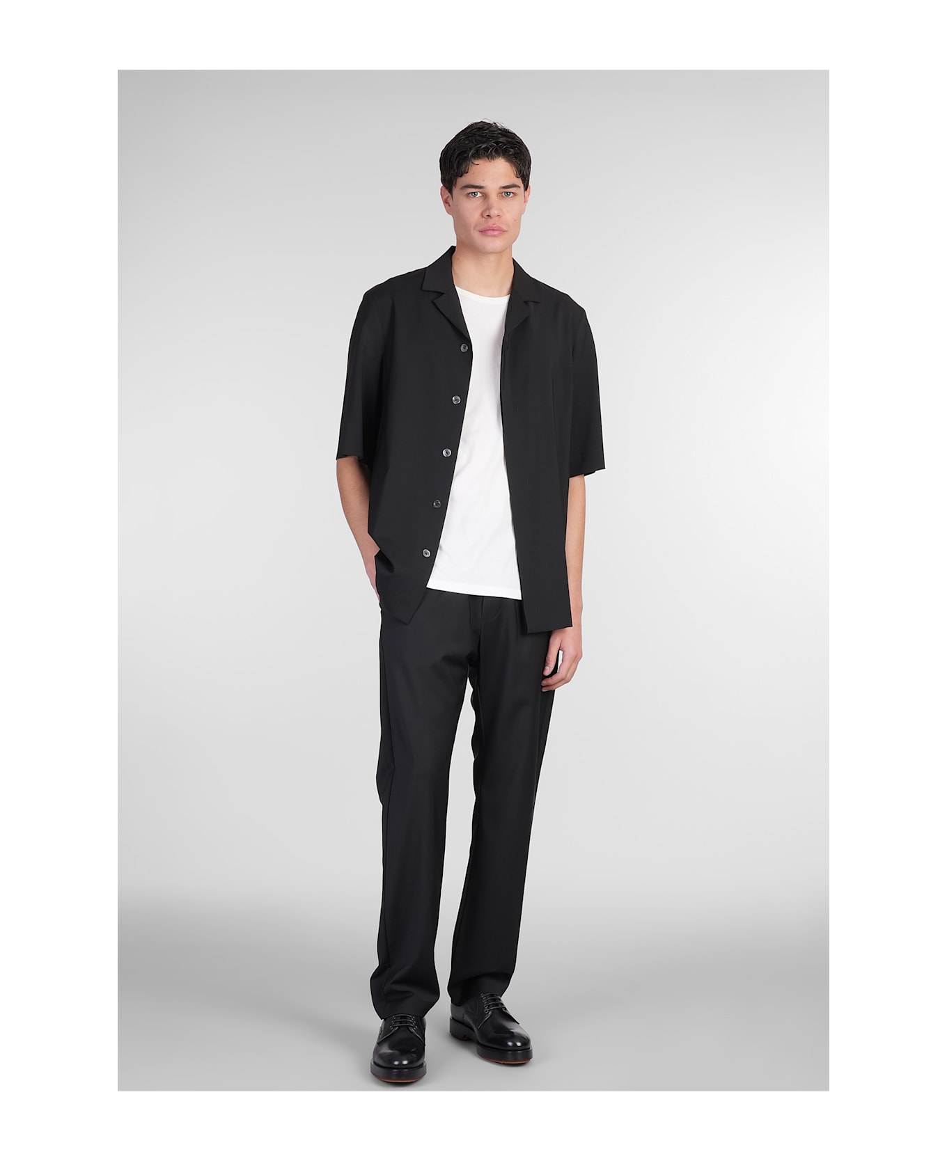 Barena Atila Shirt In Black Wool - black
